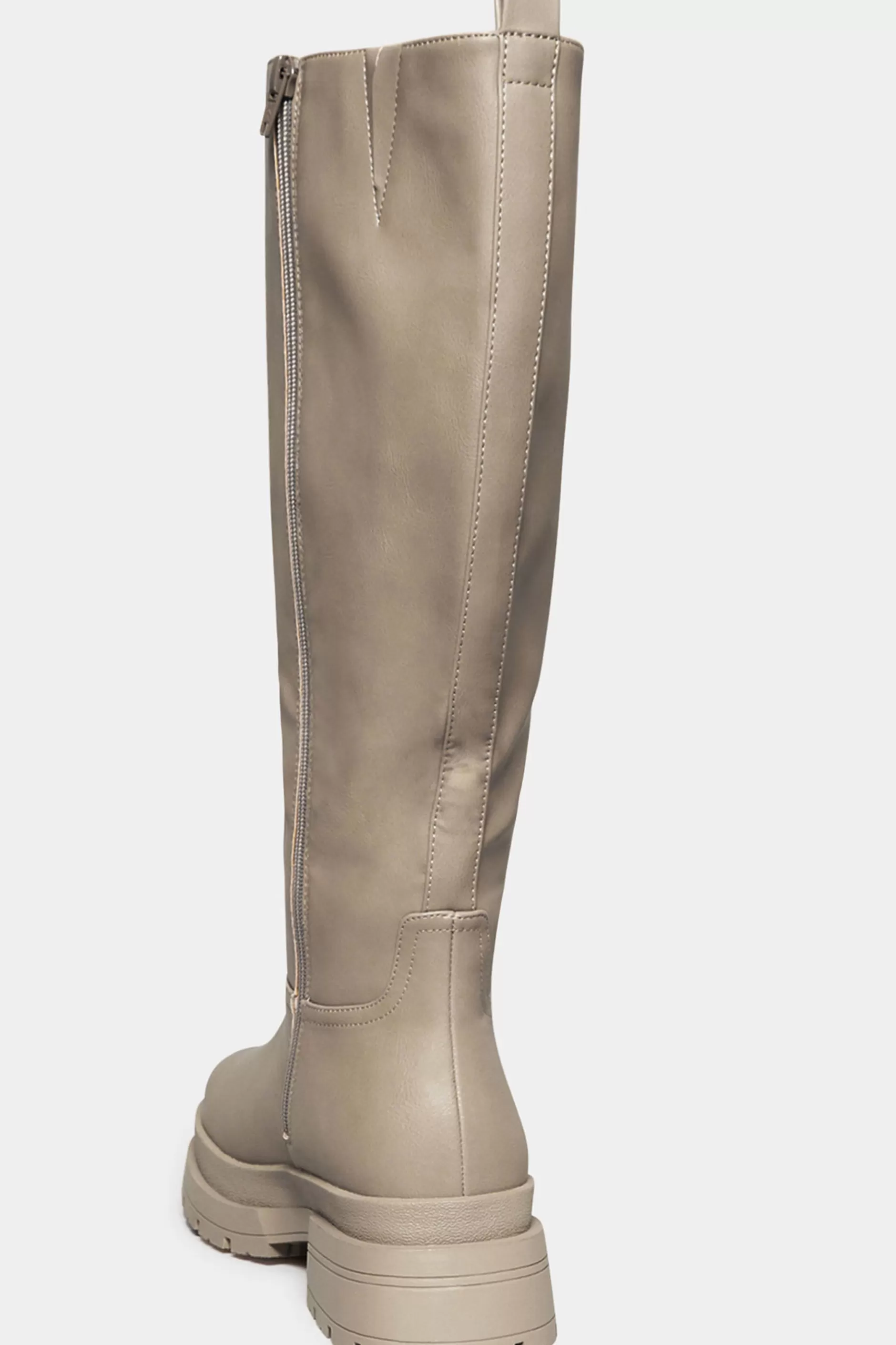 Women M&Co Boots>Yours Yours Limited Collection Beige Brown Faux Leather Knee High Boots In Extra Wide Eee Fit
