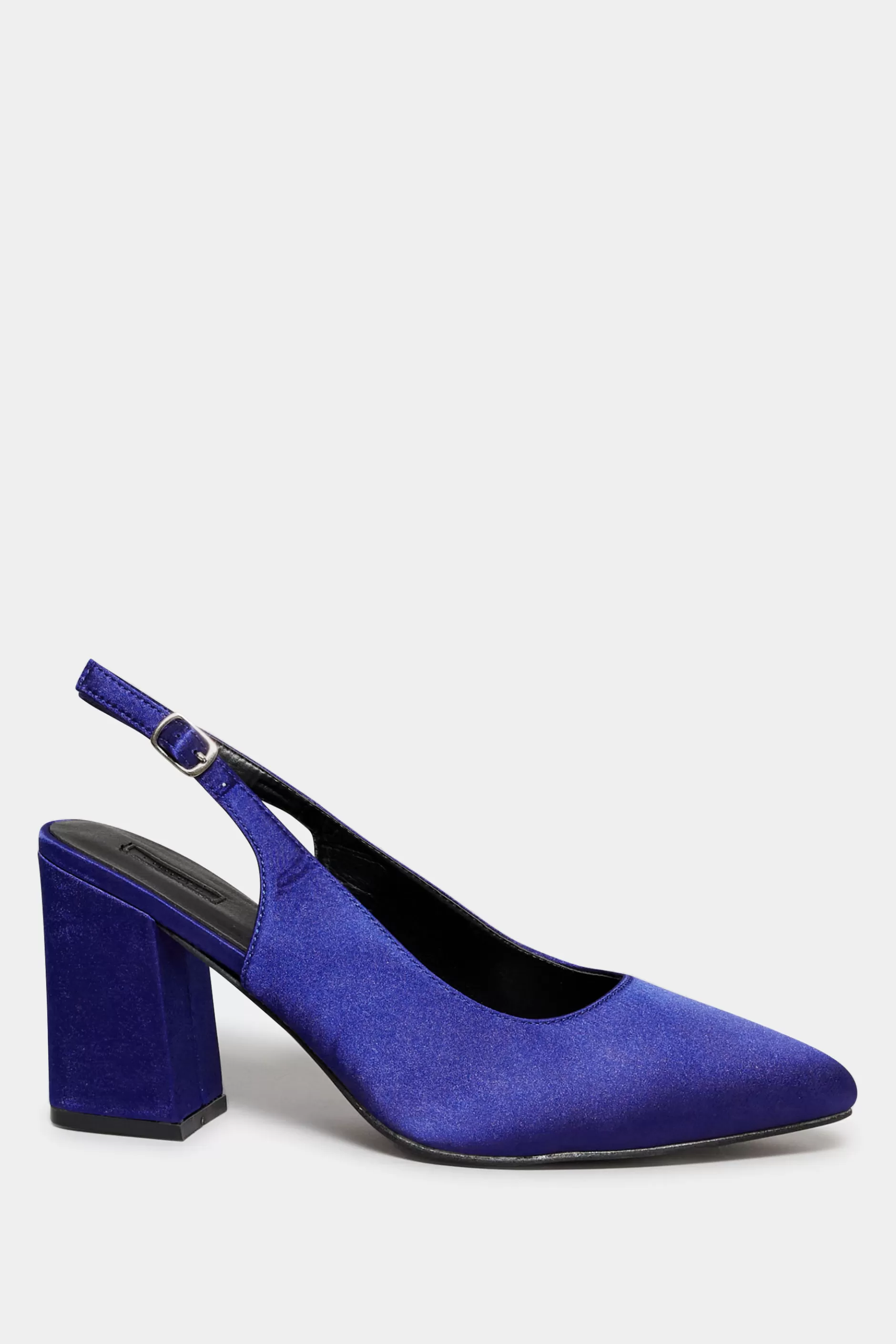 Women M&Co Heels>Yours Yours Limited Collection Cobalt Blue Pointed Block Heel Court Shoes In Wide E Fit & Extra Wide Eee Fit