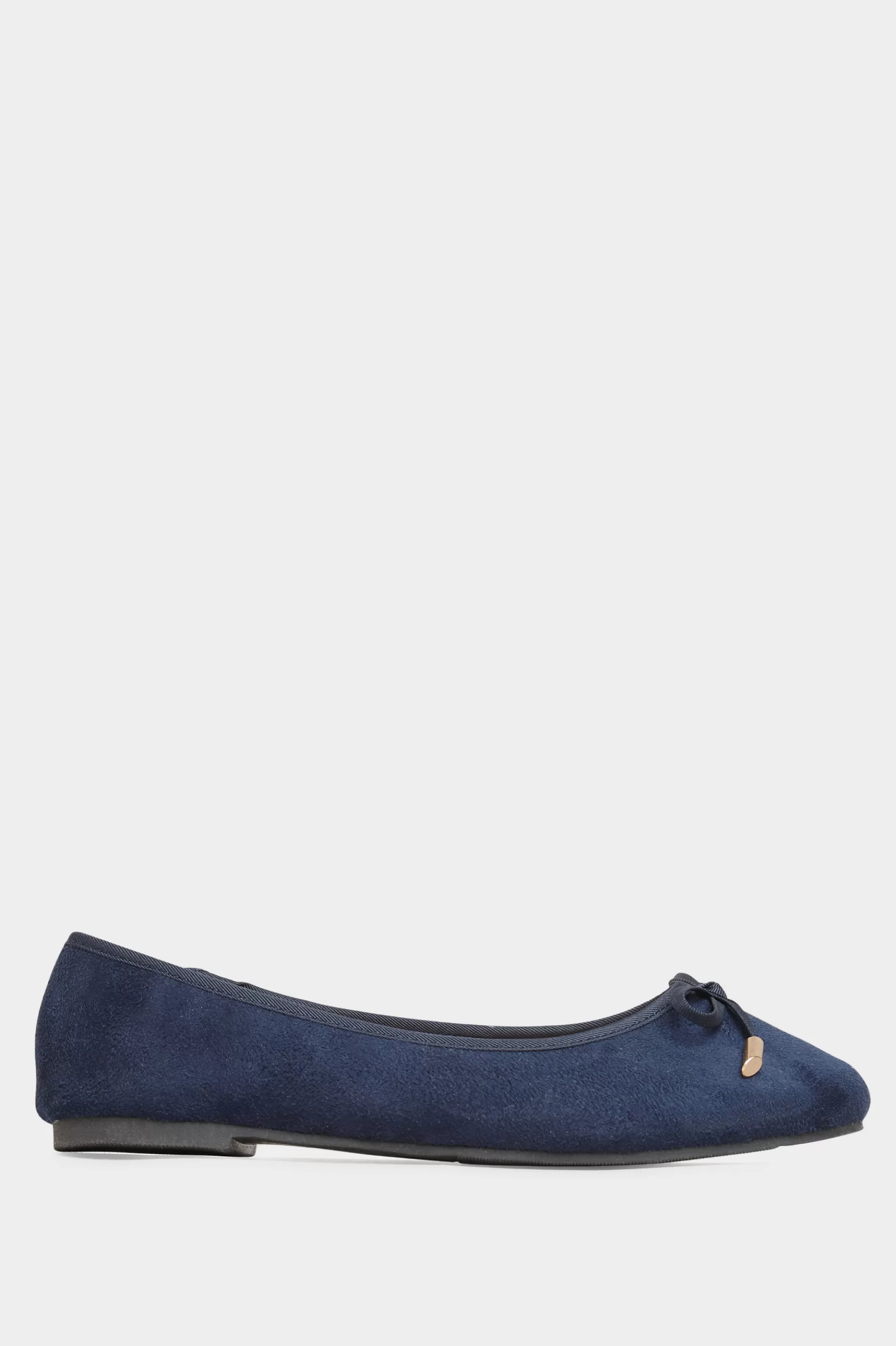 Women M&Co Flat Shoes>Yours Yours Navy Blue Ballerina Pumps In Wide E Fit & Extra Wide Eee Fit