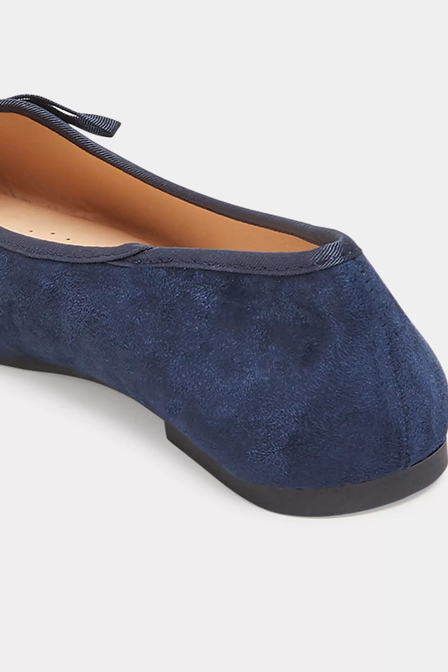 Women M&Co Flat Shoes>Yours Yours Navy Blue Ballerina Pumps In Wide E Fit & Extra Wide Eee Fit