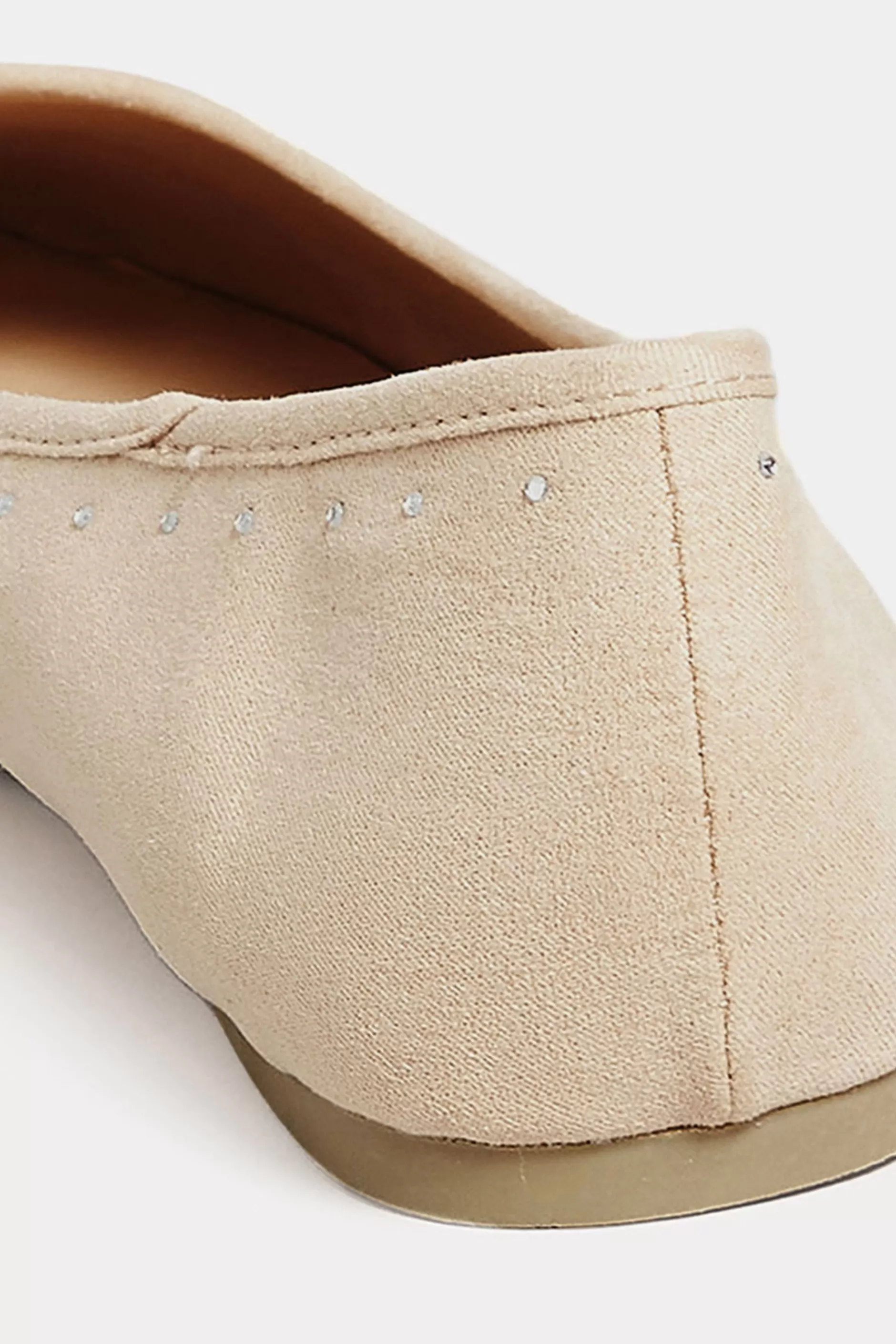 Women M&Co Flat Shoes>Yours Yours Nude Diamante Ballet Shoes In Wide E Fit & Extra Wide Eee Fit