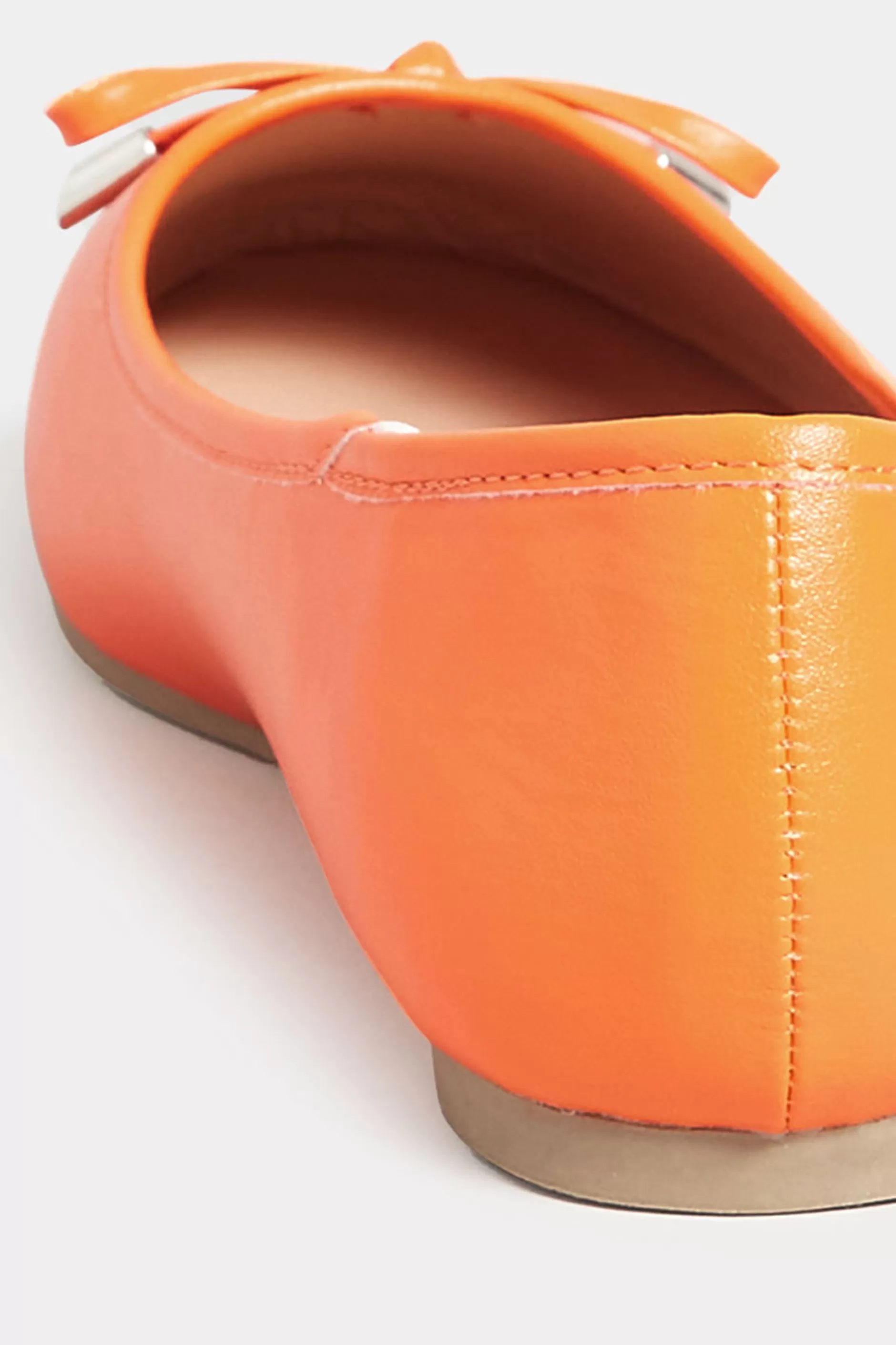 Women M&Co Flat Shoes>Yours Yours Orange Ballerina Pumps In Wide E Fit & Extra Wide Eee Fit