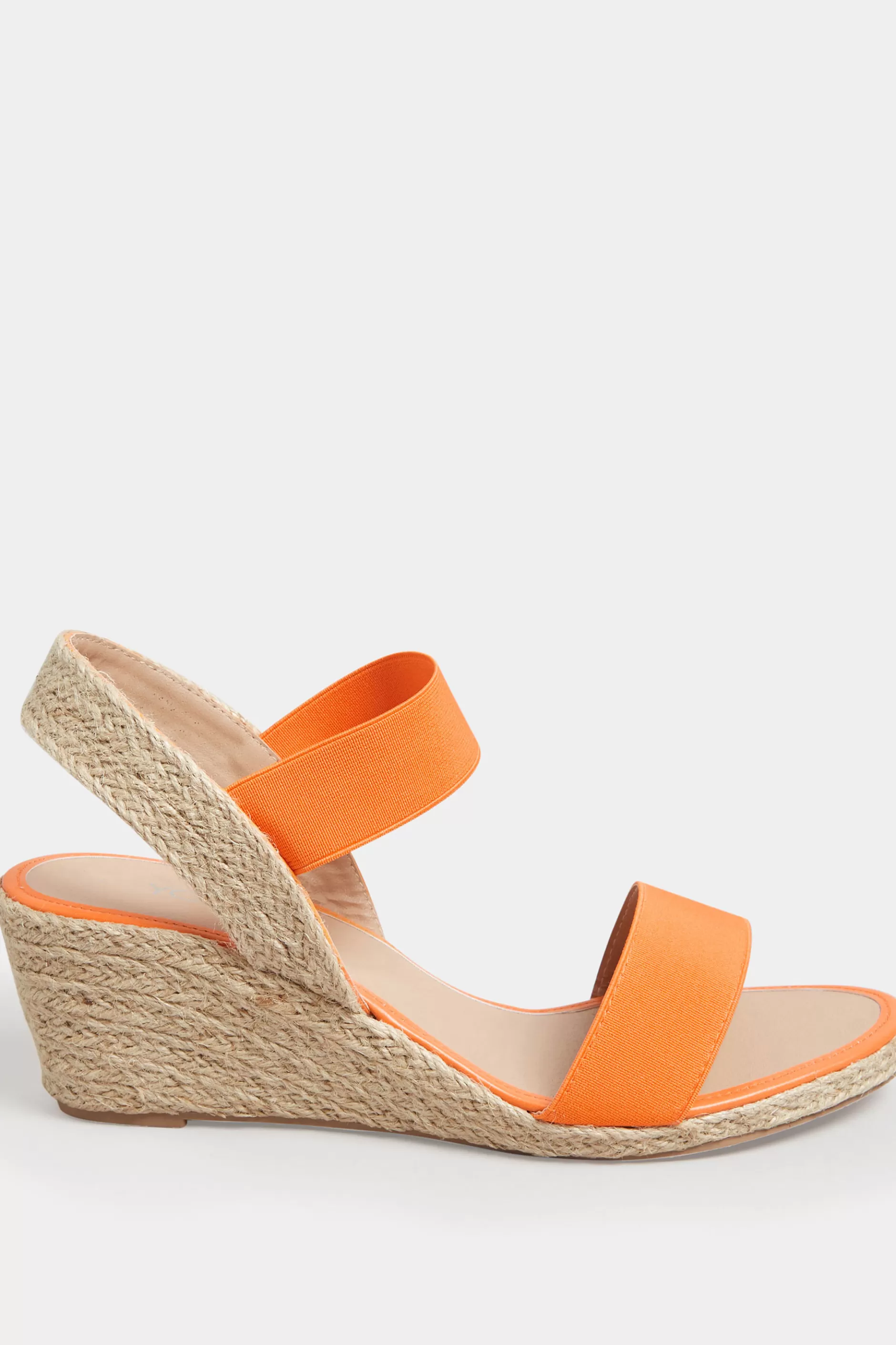 Women M&Co Sandals>Yours Yours Orange Espadrille Wedges In Wide E Fit & Extra Wide Eee Fit