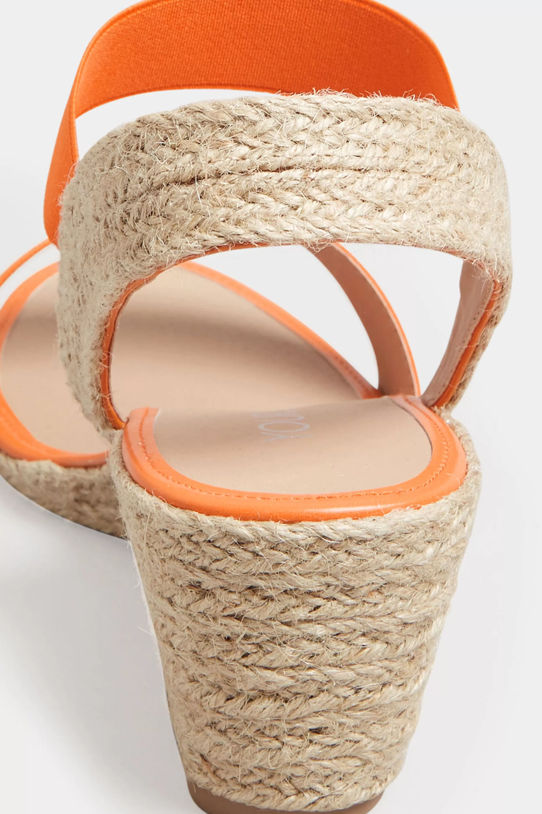 Women M&Co Sandals>Yours Yours Orange Espadrille Wedges In Wide E Fit & Extra Wide Eee Fit