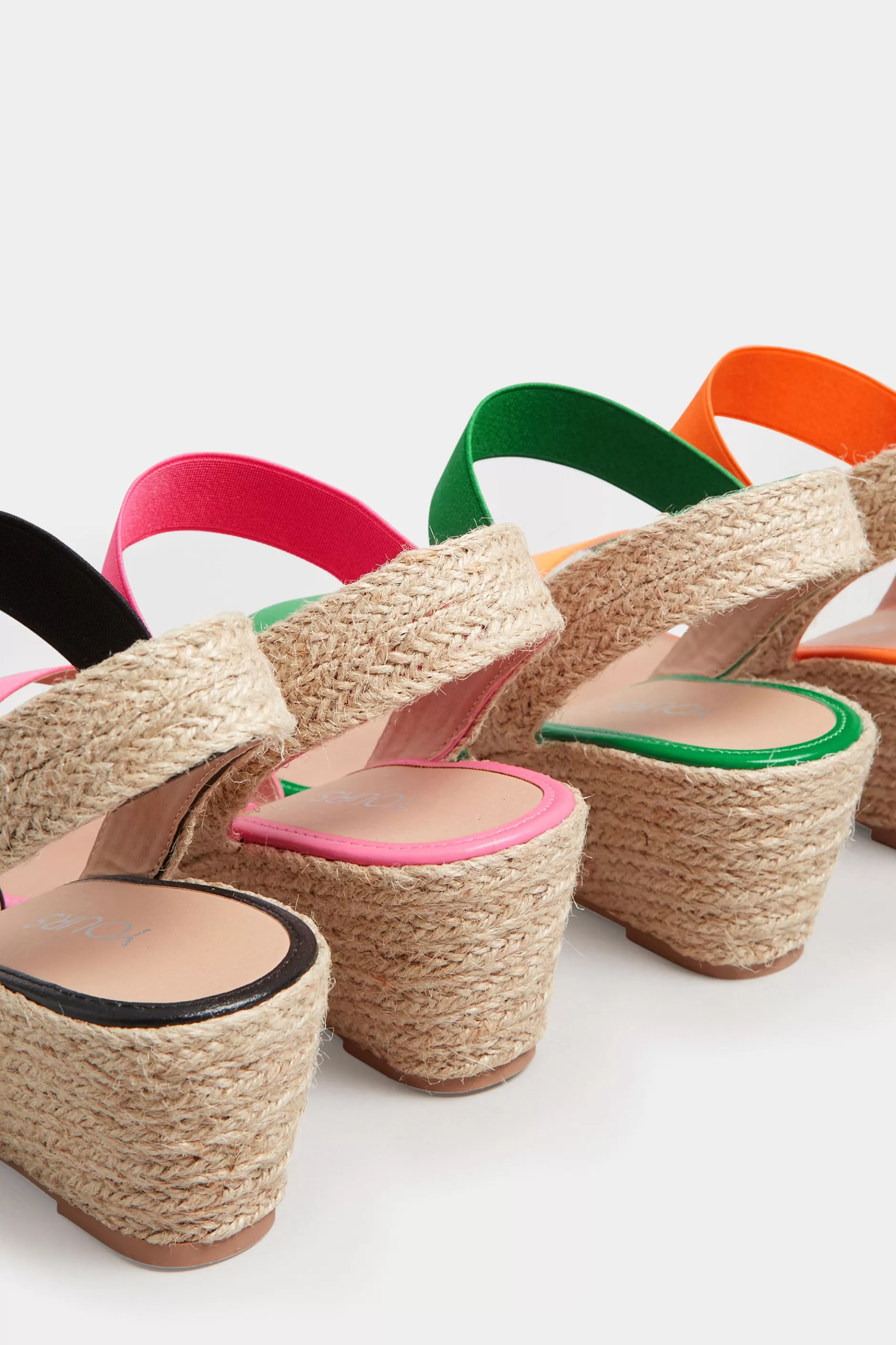 Women M&Co Sandals>Yours Yours Orange Espadrille Wedges In Wide E Fit & Extra Wide Eee Fit