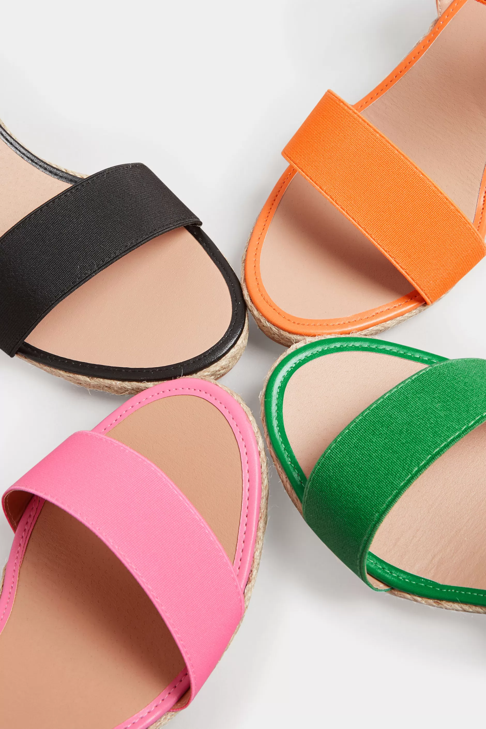 Women M&Co Sandals>Yours Yours Orange Espadrille Wedges In Wide E Fit & Extra Wide Eee Fit