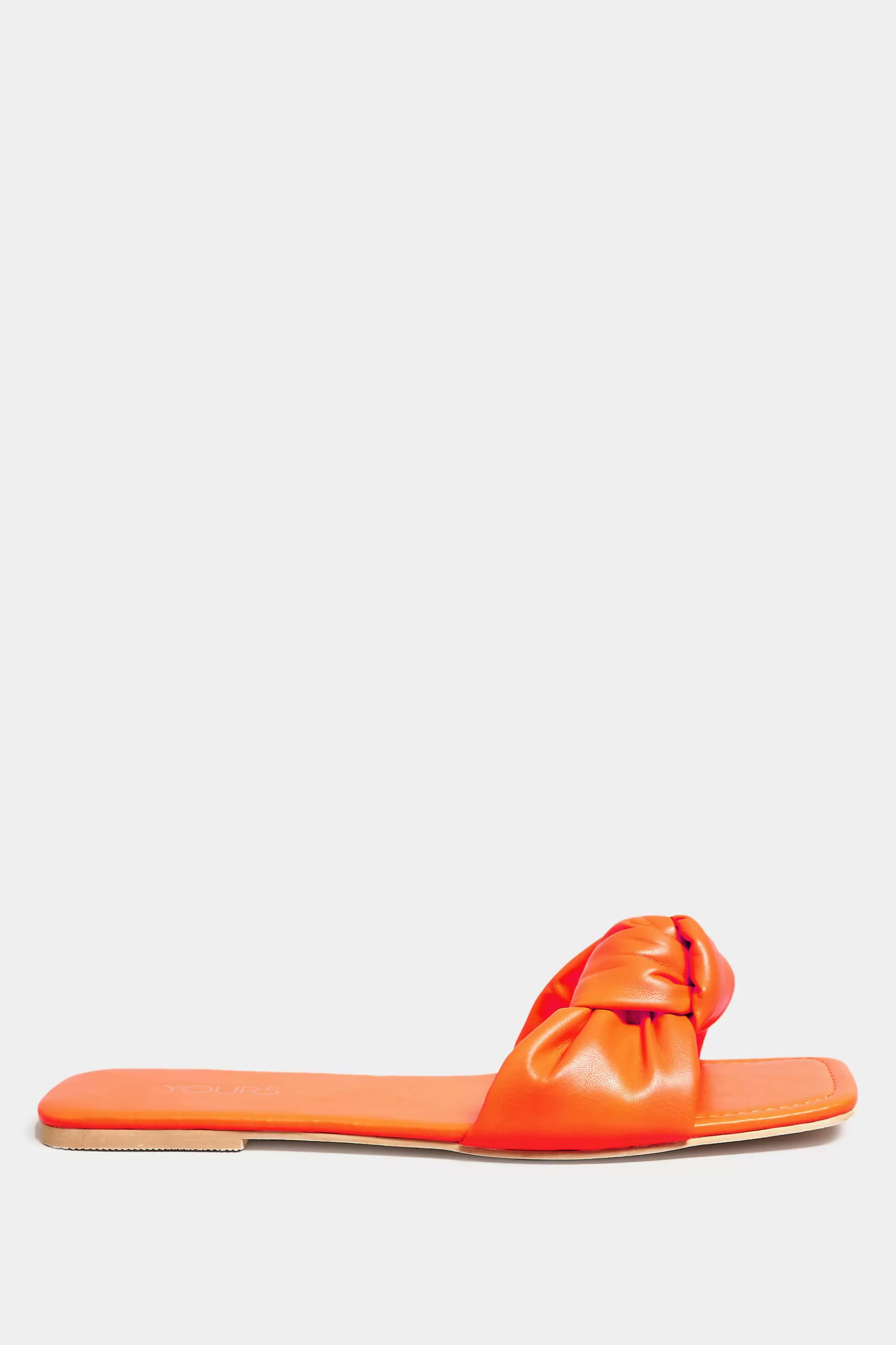 Women M&Co Sandals>Yours Yours Orange Knot Mule Sandals In Extra Wide Eee Fit