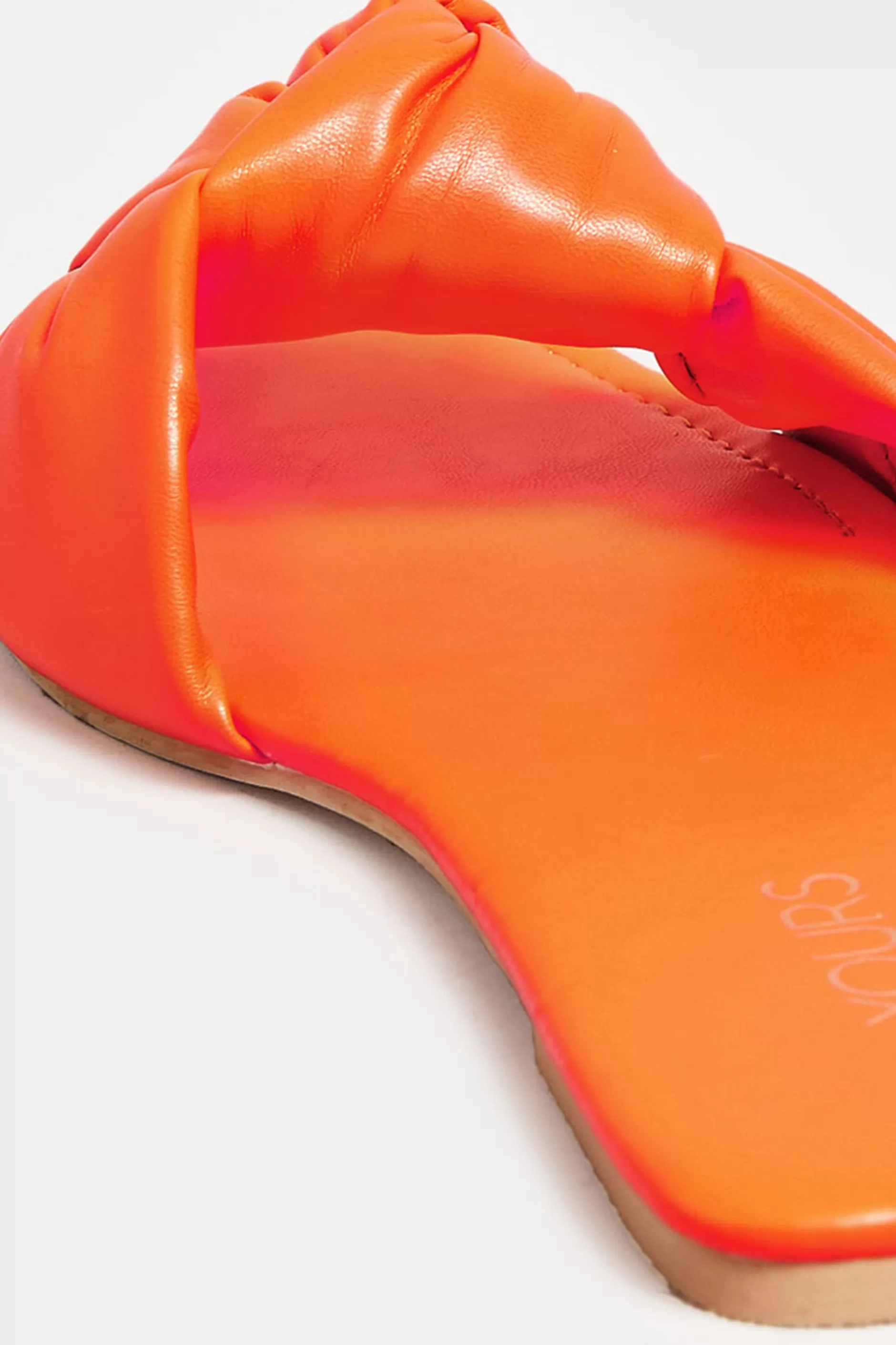 Women M&Co Sandals>Yours Yours Orange Knot Mule Sandals In Extra Wide Eee Fit