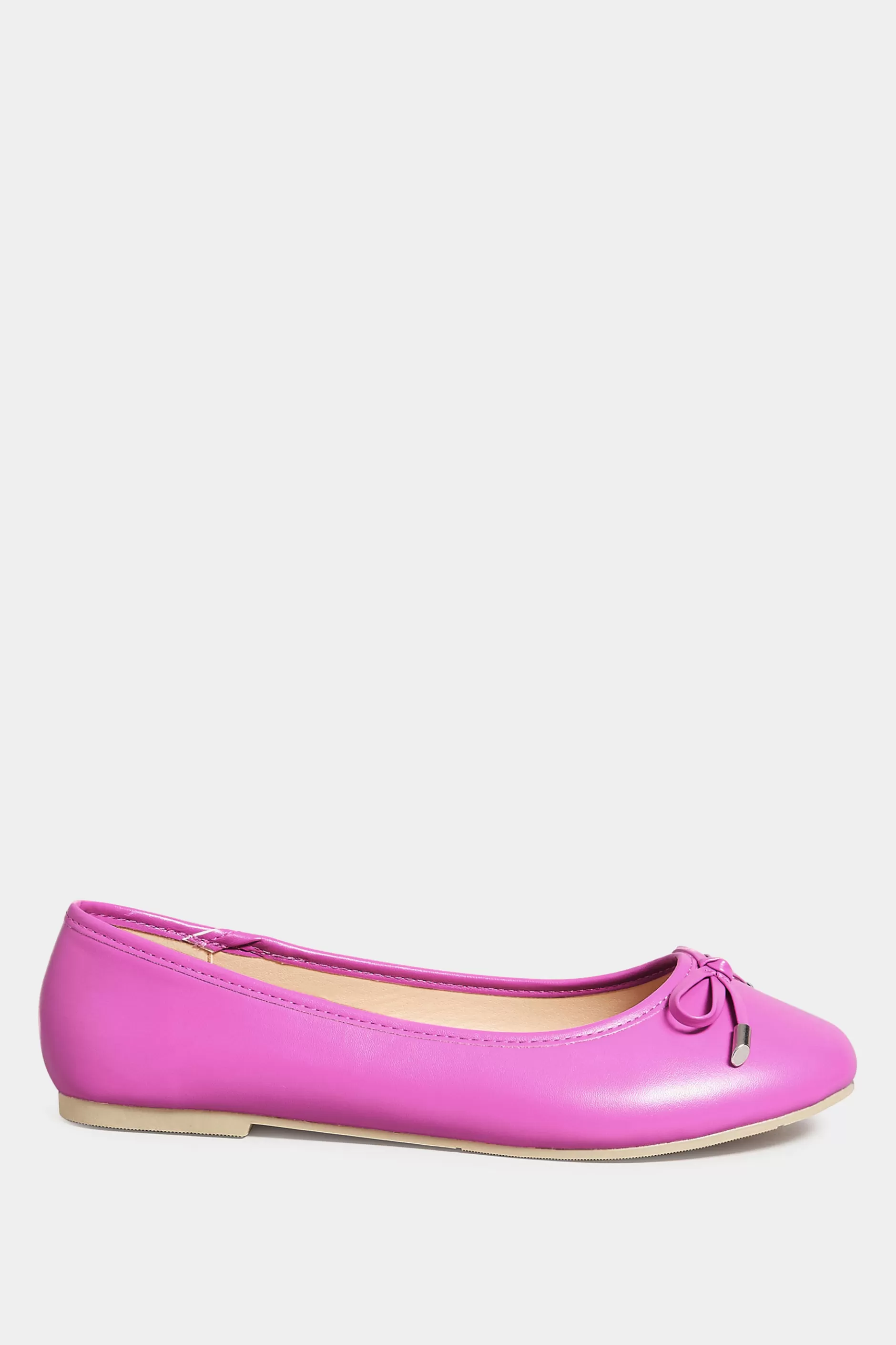 Women M&Co Flat Shoes>Yours Yours Pink Ballerina Pumps In Wide E Fit & Extra Wide Eee Fit