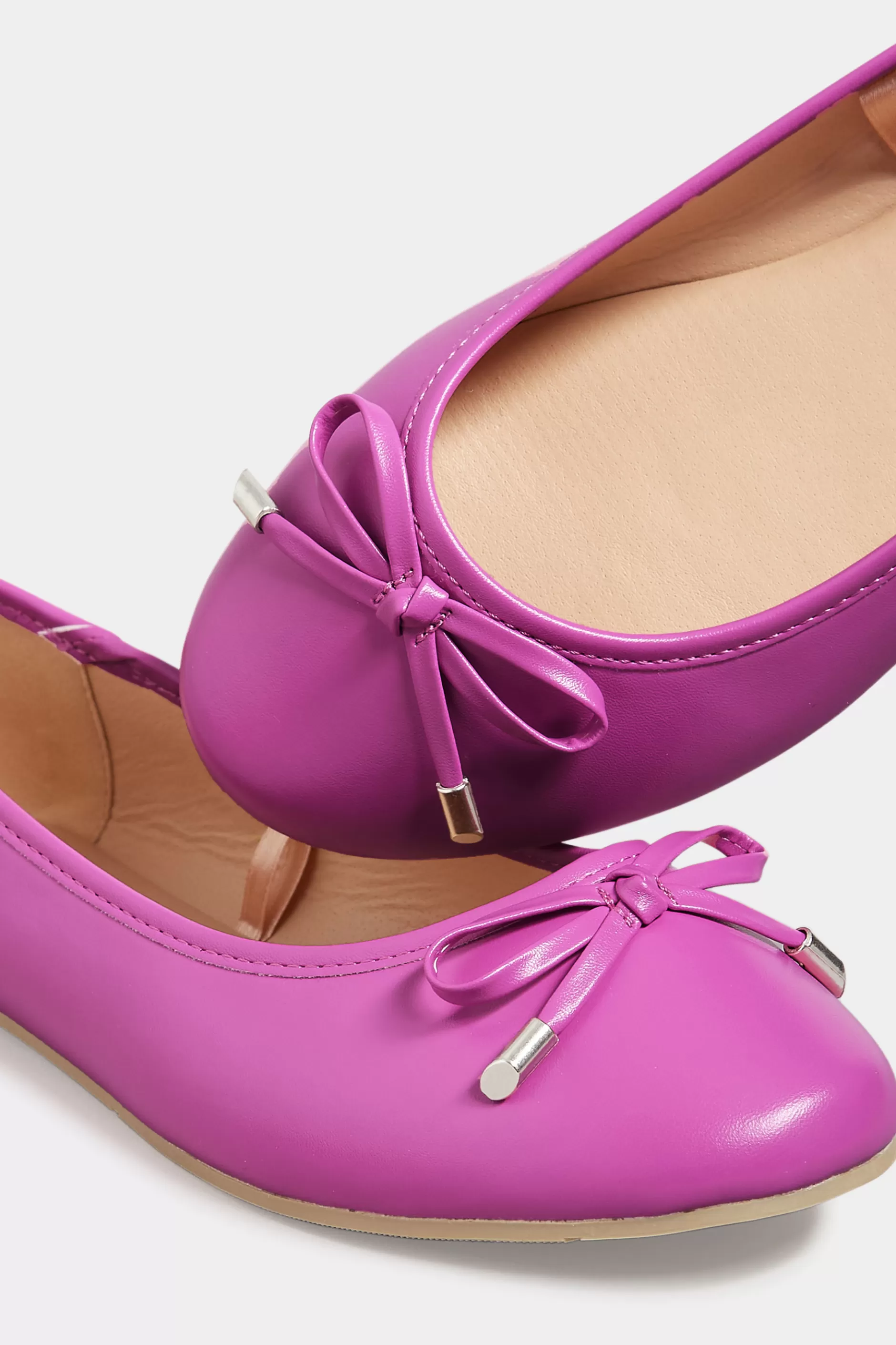 Women M&Co Flat Shoes>Yours Yours Pink Ballerina Pumps In Wide E Fit & Extra Wide Eee Fit