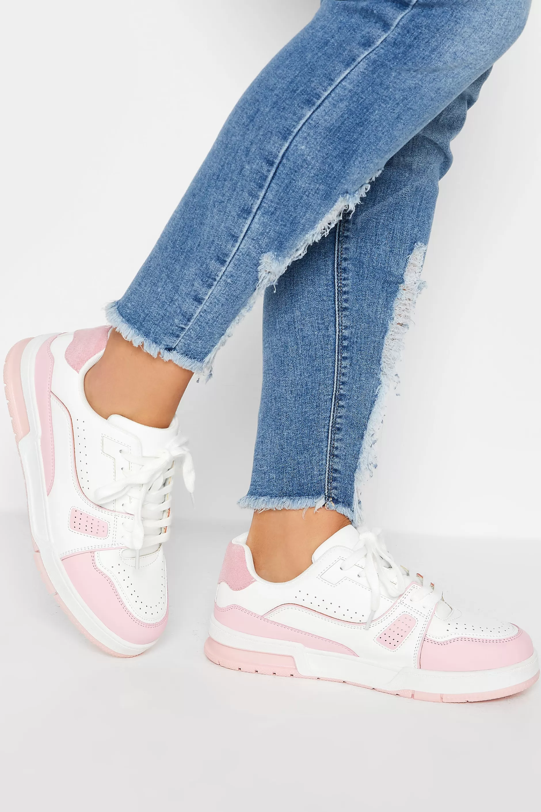 Women M&Co Trainers>Yours Yours Pink Chunky Trainers In Extra Wide Eee Fit