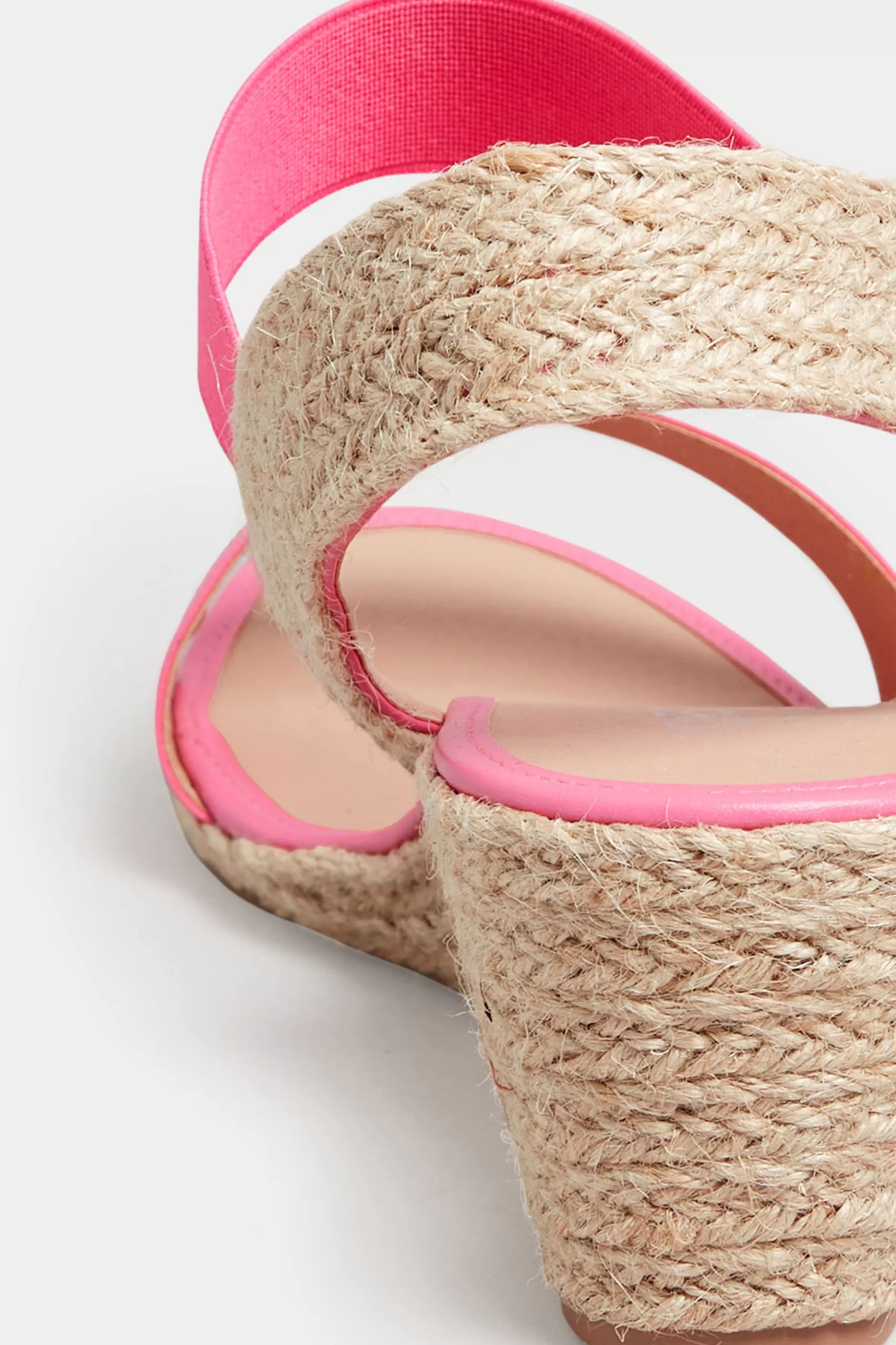 Women M&Co Sandals>Yours Yours Pink Espadrille Wedges In Wide E Fit & Extra Wide Eee Fit