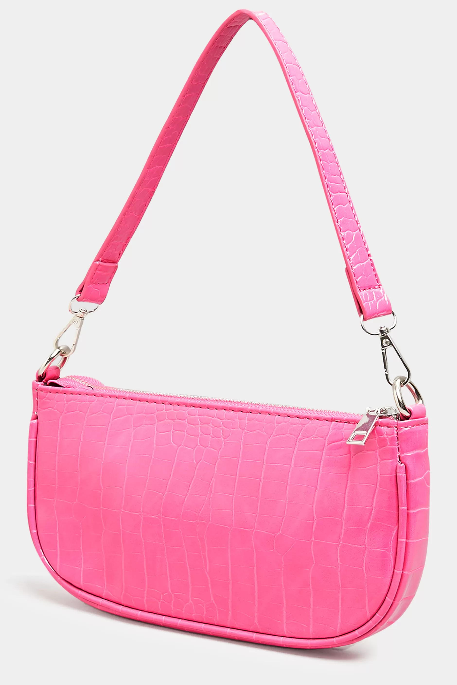 Women M&Co Bags>Yours Yours Pink Faux Croc Shoulder Bag