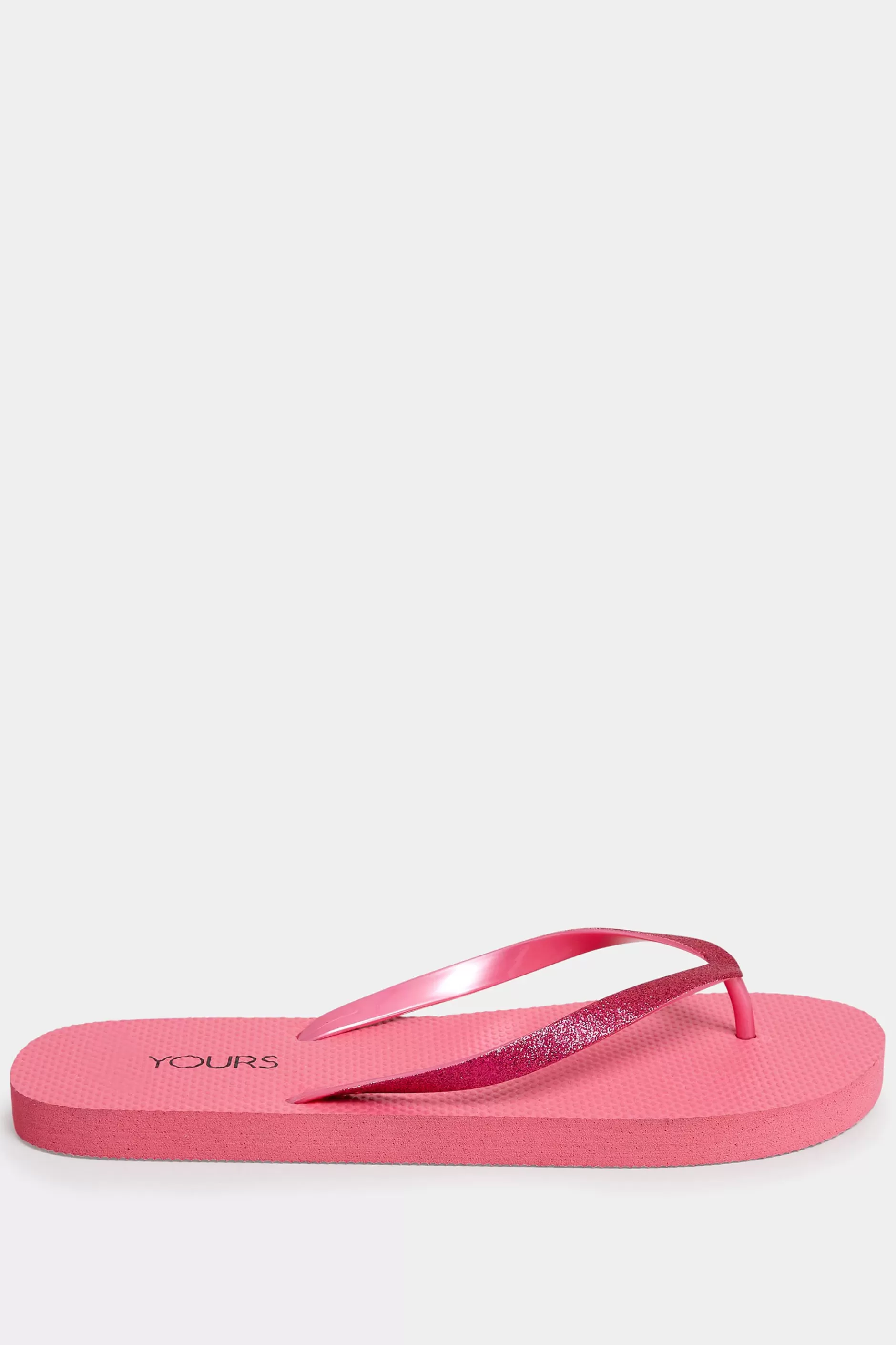 Women M&Co Flat Shoes>Yours Yours Pink Flip Flops In Extra Wide Eee Fit