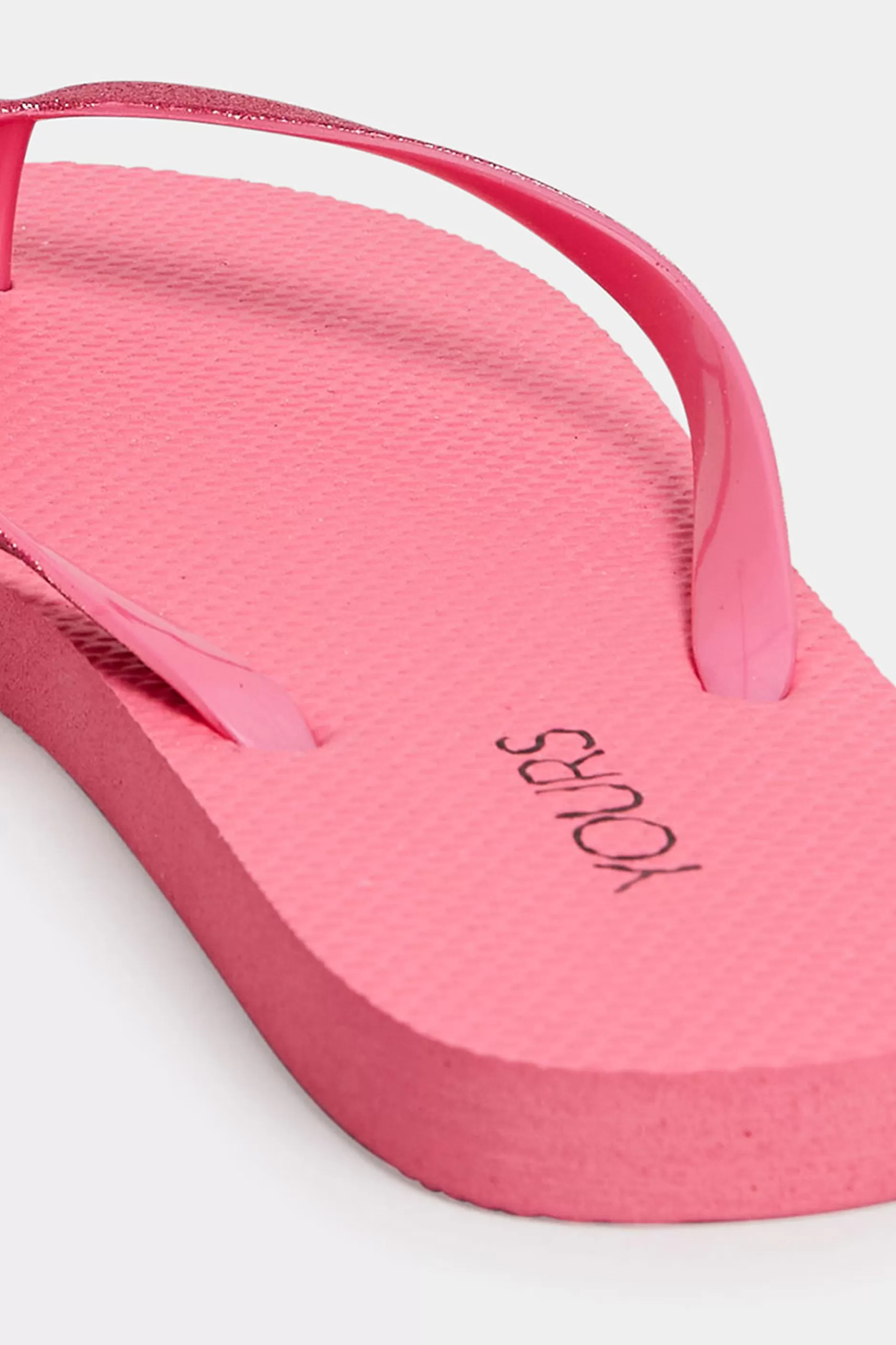 Women M&Co Flat Shoes>Yours Yours Pink Flip Flops In Extra Wide Eee Fit