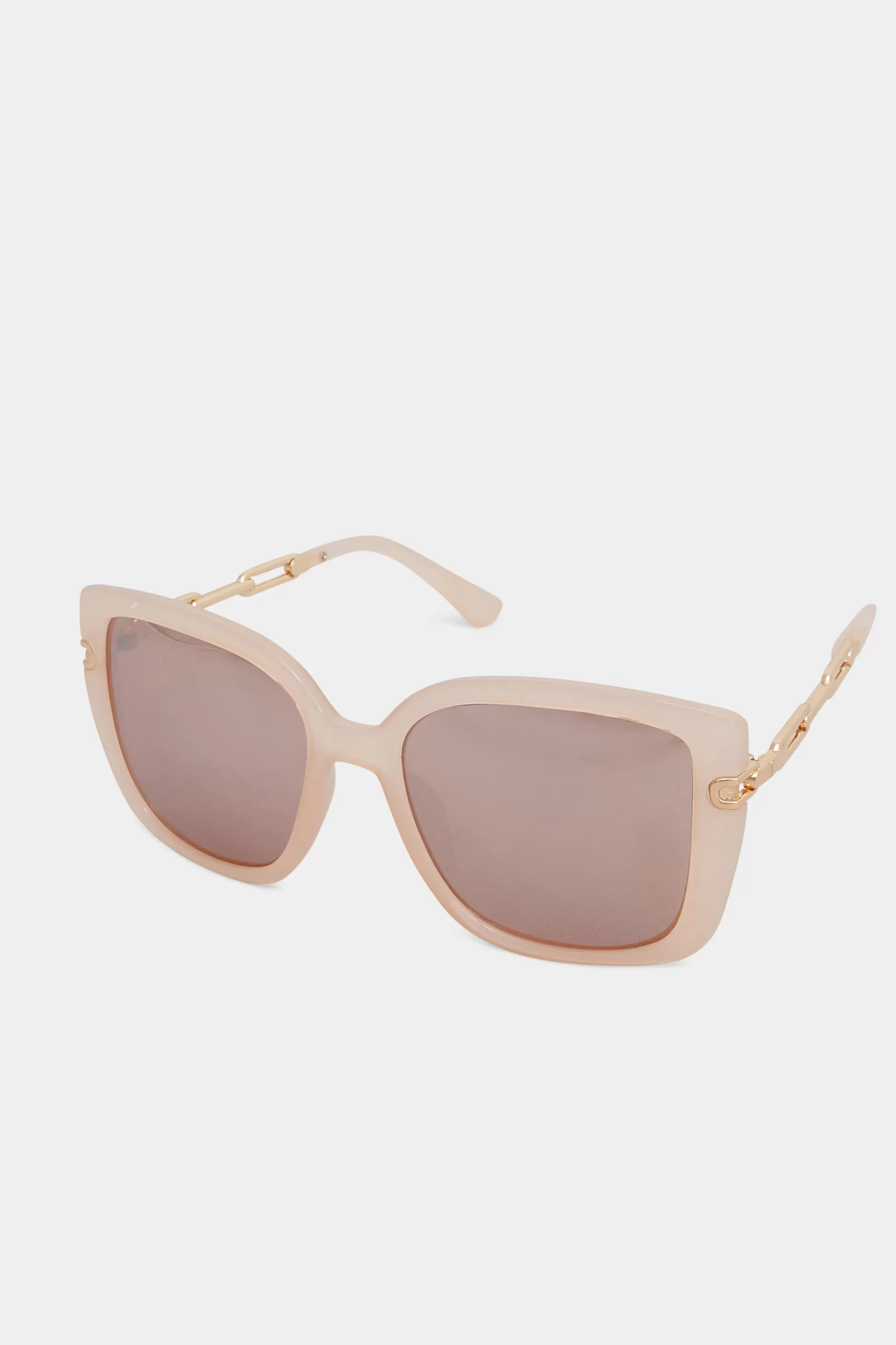 Women M&Co Sunglasses>Yours Yours Pink Oversized Chain Arm Sunglasses