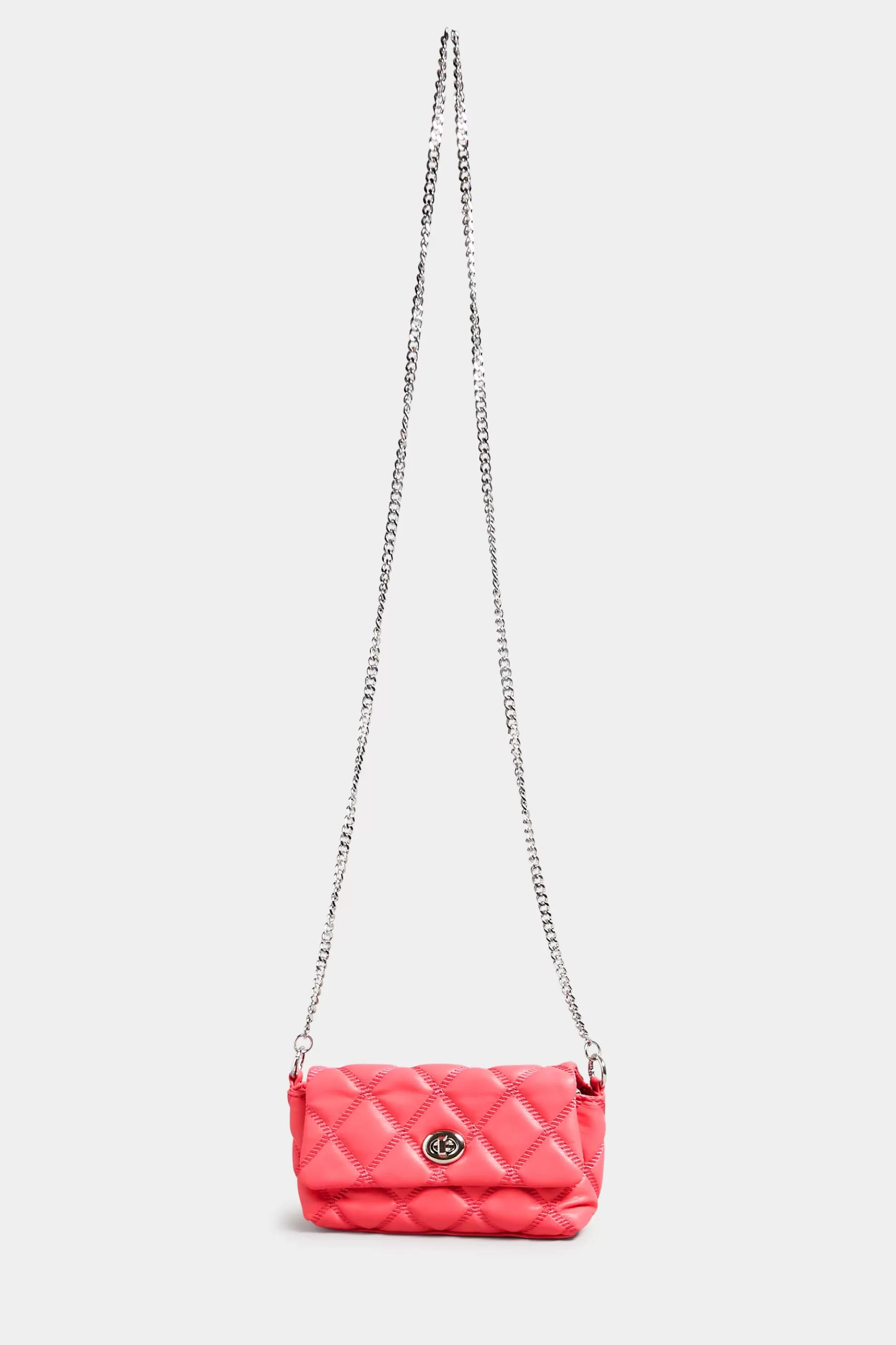 Women M&Co Bags>Yours Yours Pink Quilted Diamante Strap Cross Body Bag