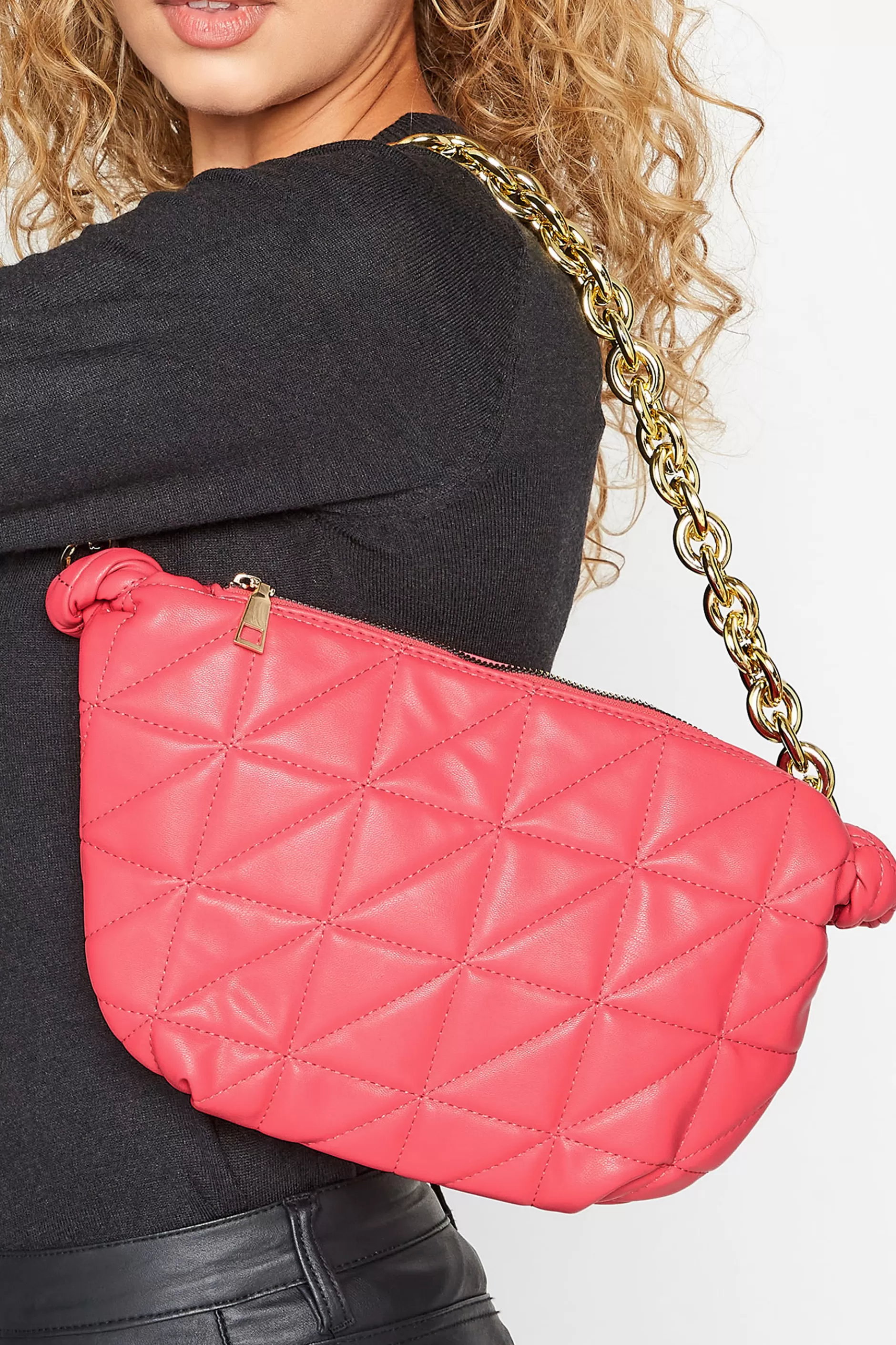 Women M&Co Bags>Yours Yours Pink Quilted Shoulder Bag