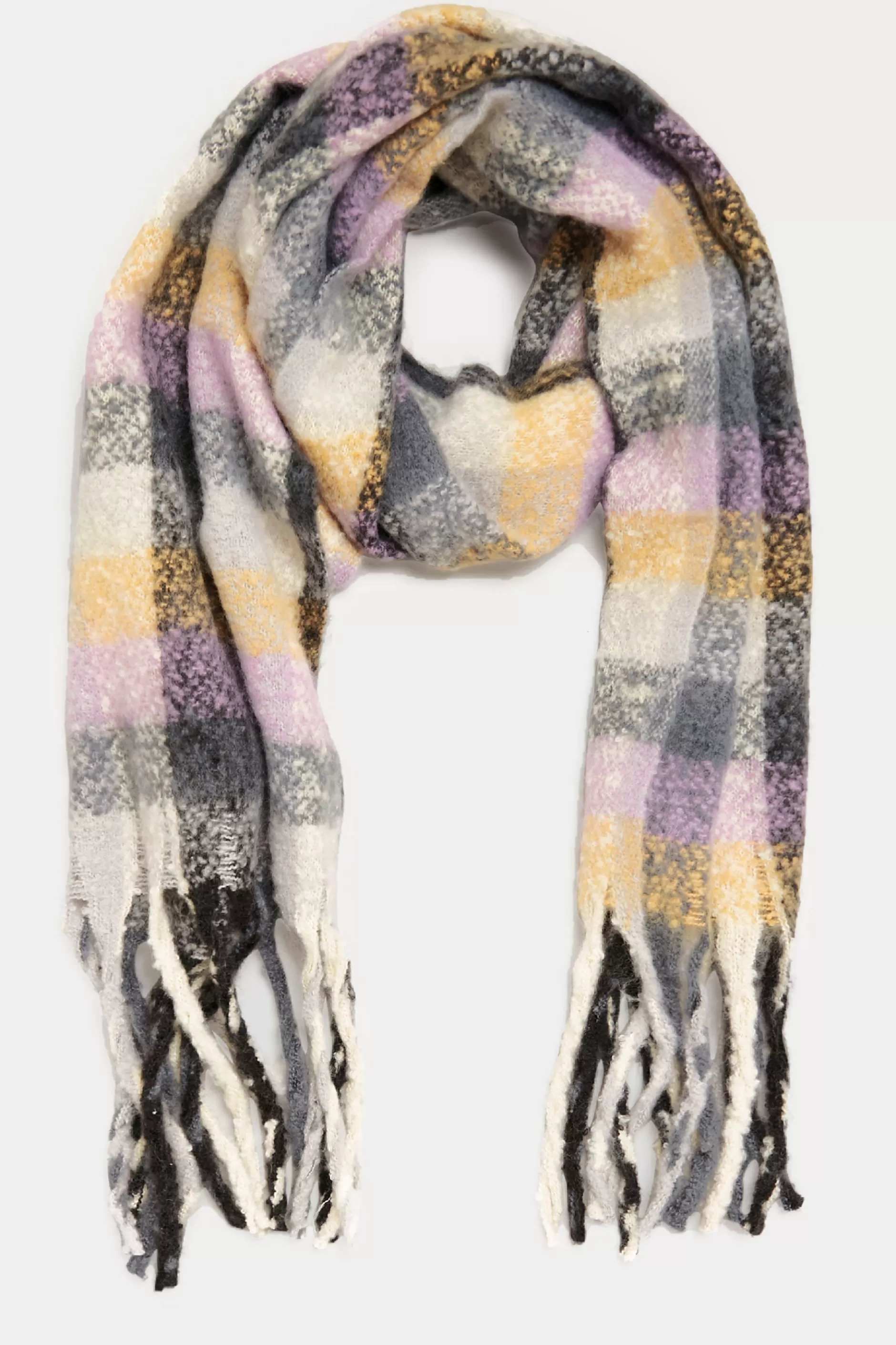 Women M&Co Scarves>Yours Yours Purple Check Print Super Soft Scarf