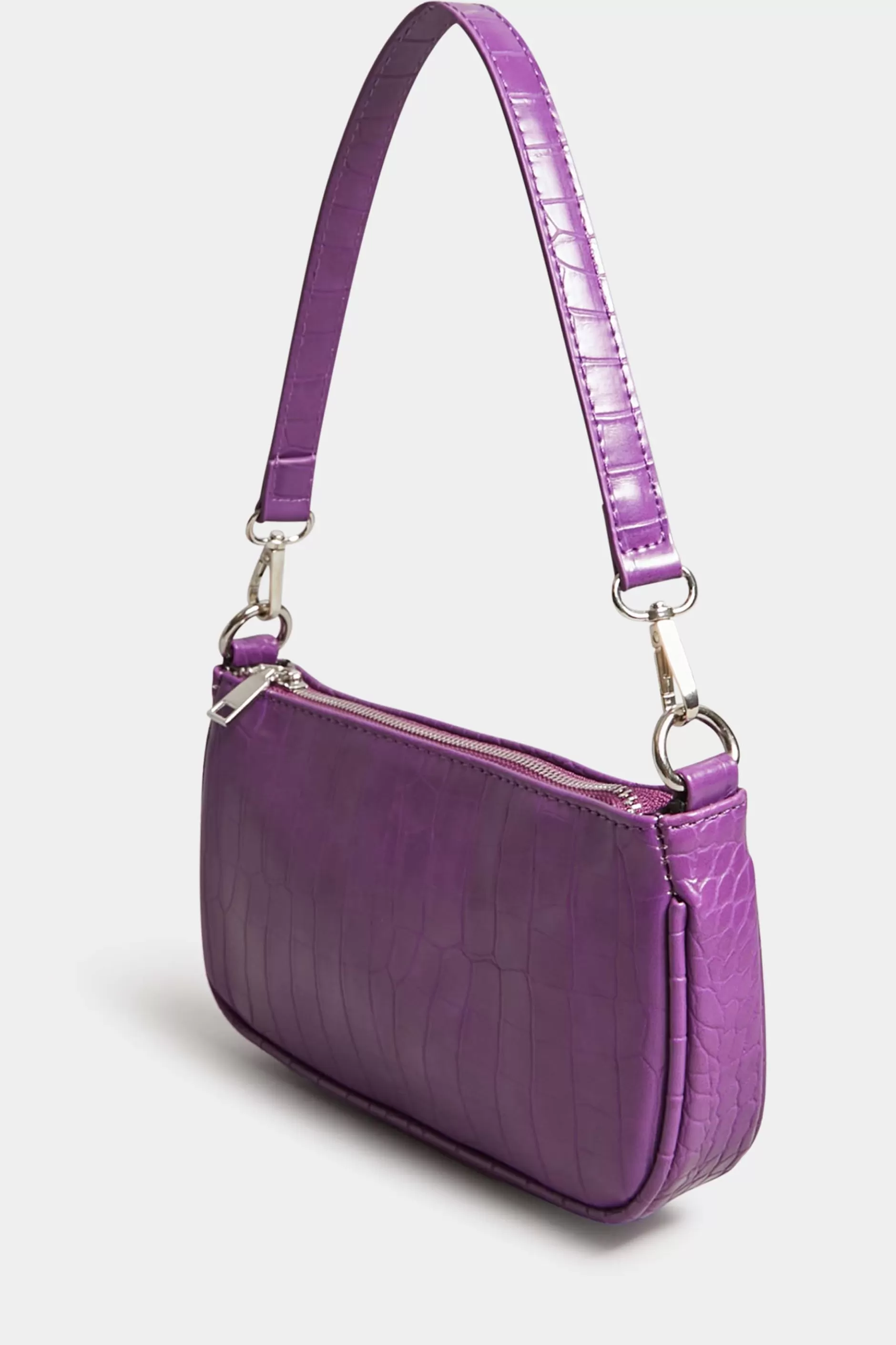 Women M&Co Bags>Yours Yours Purple Faux Croc Shoulder Bag