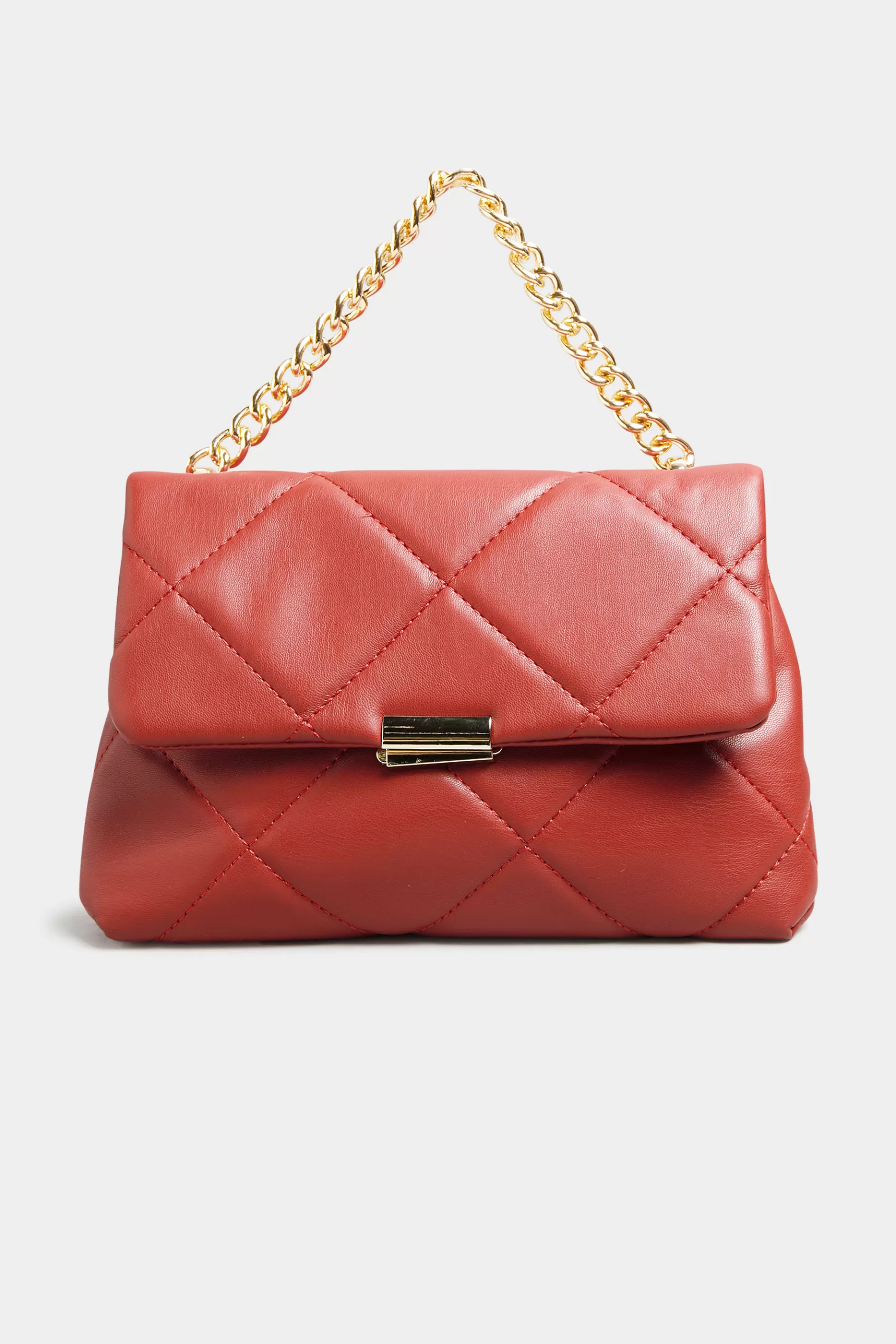 Women M&Co Bags>Yours Yours Red Quilted Chain Handle Bag