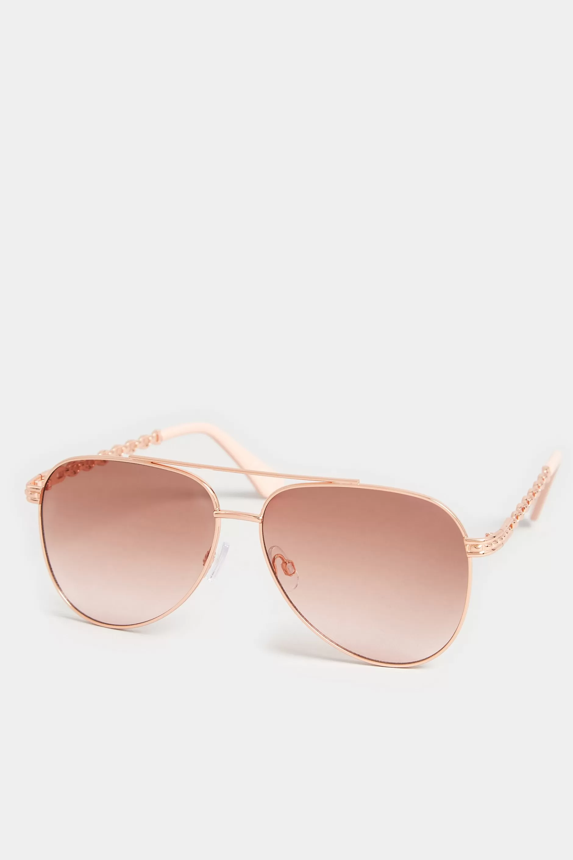 Women M&Co Sunglasses>Yours Yours Rose Gold Chain Aviator Sunglasses