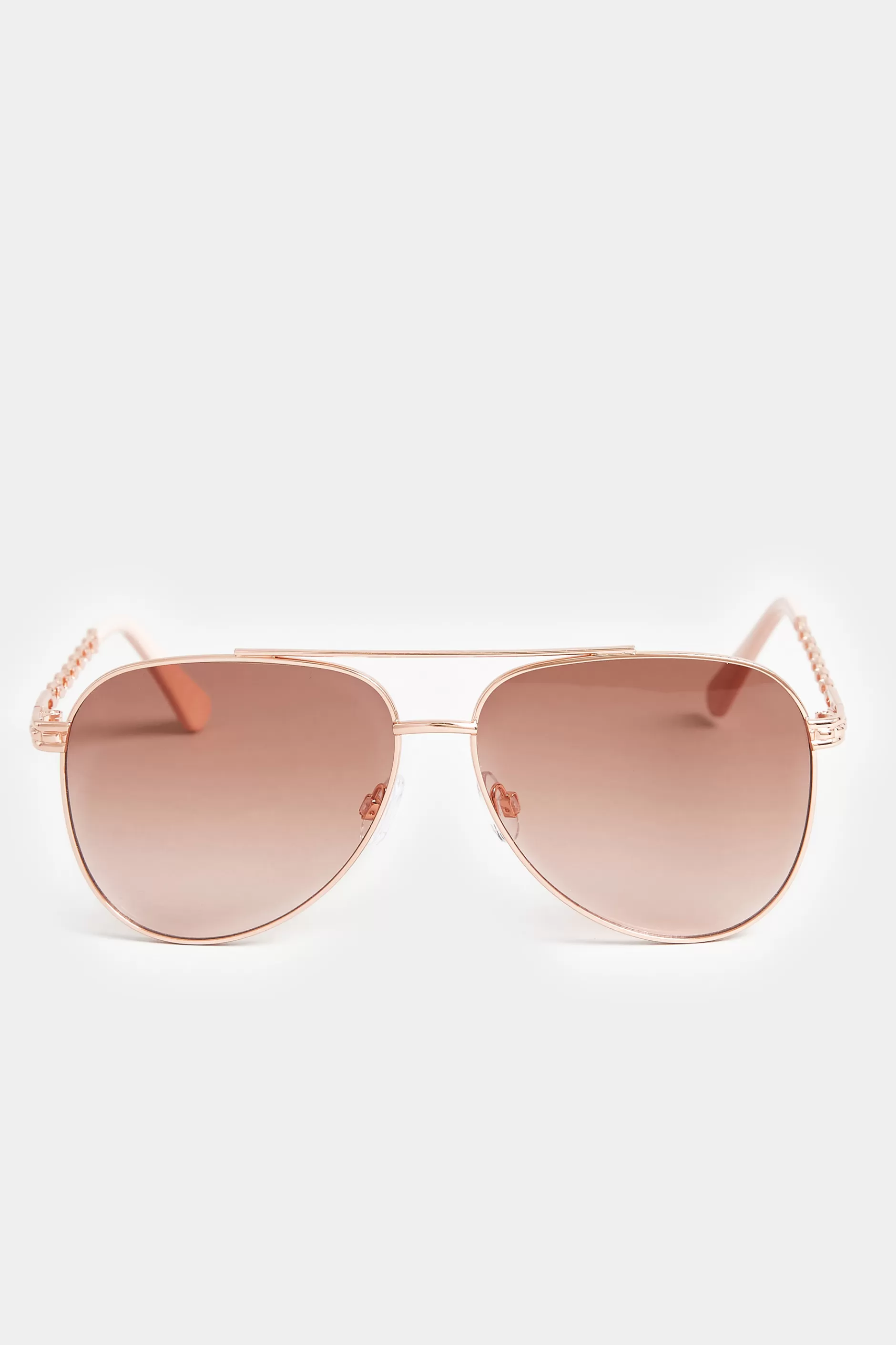 Women M&Co Sunglasses>Yours Yours Rose Gold Chain Aviator Sunglasses