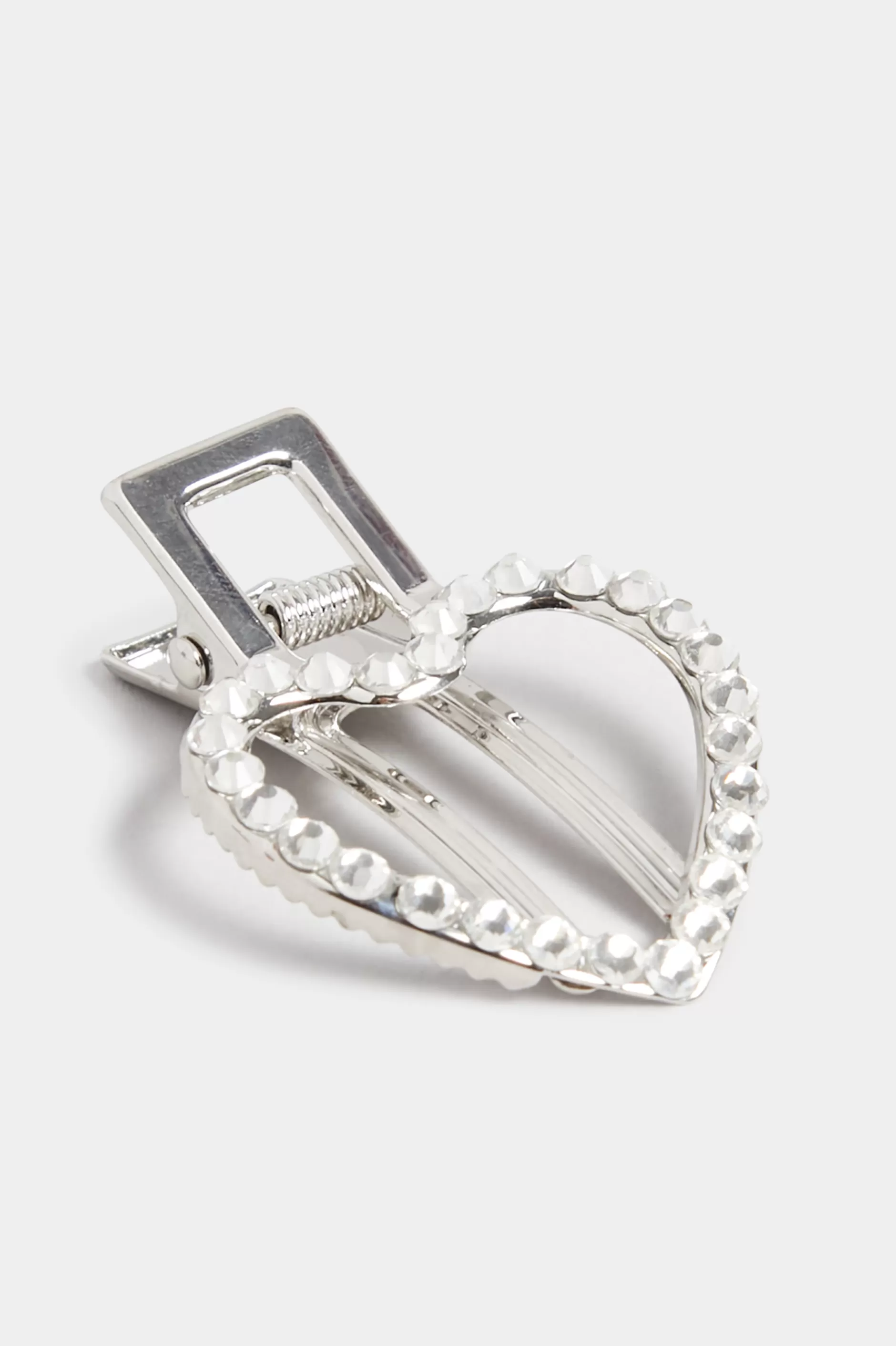 Women M&Co Hair Accessories>Yours Yours Silver Diamante Heart Hair Clip