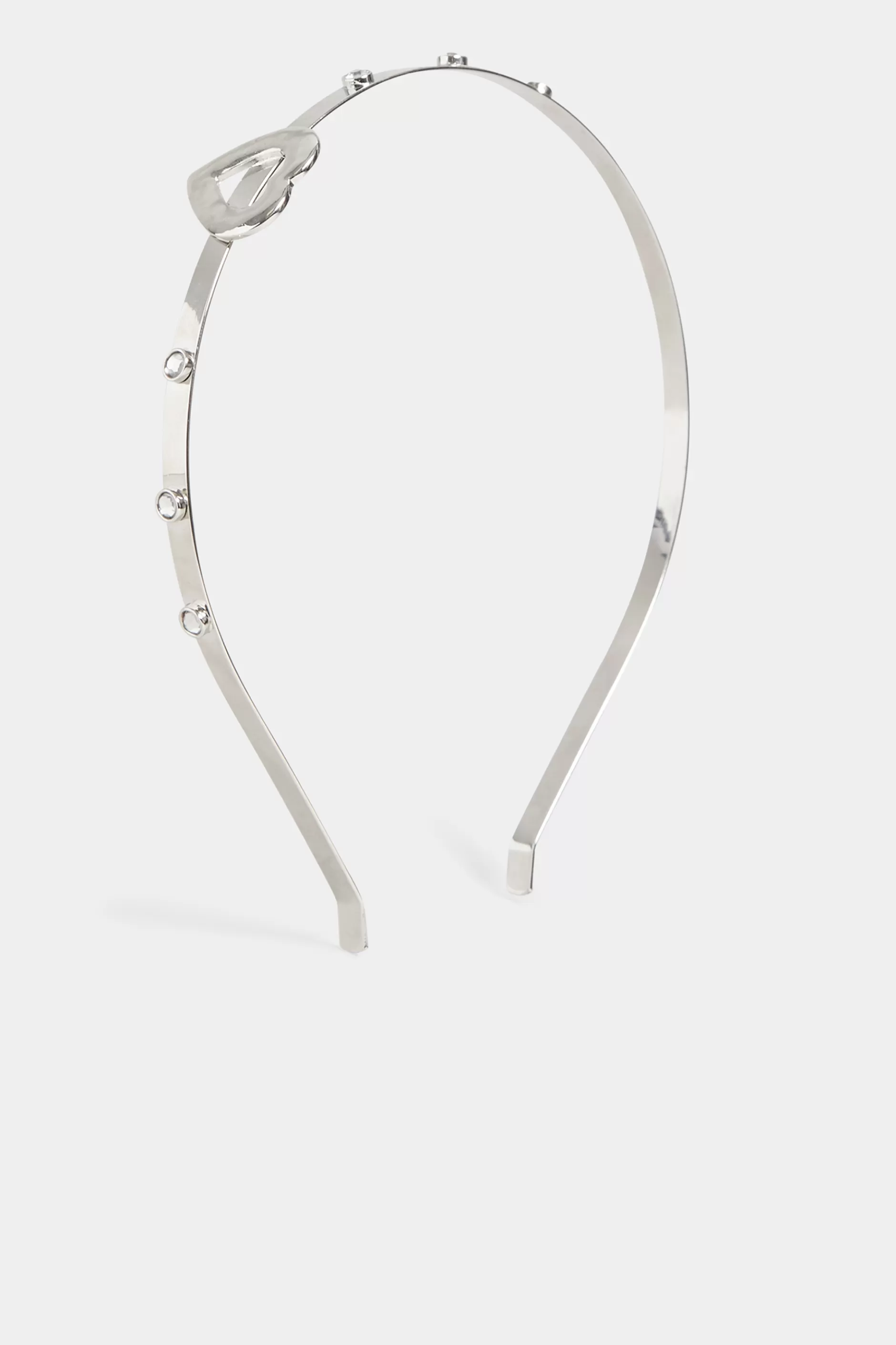 Women M&Co Hair Accessories>Yours Yours Silver Diamante Heart Headband