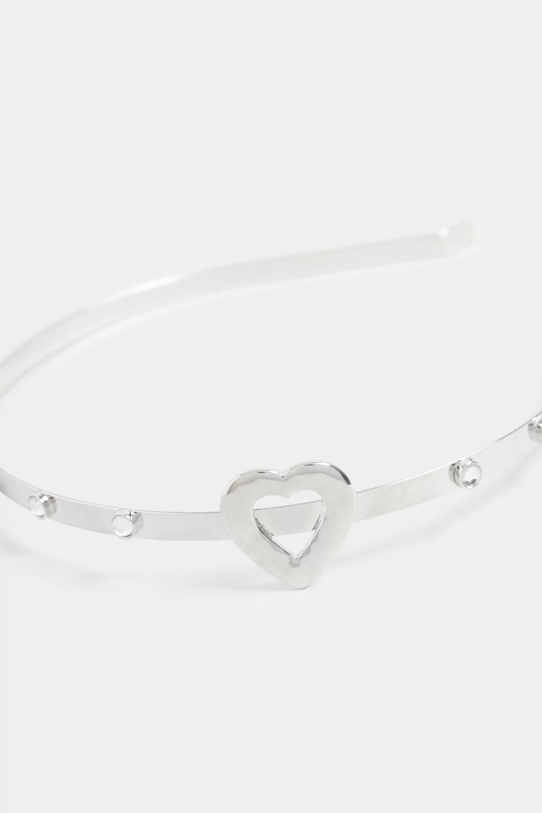 Women M&Co Hair Accessories>Yours Yours Silver Diamante Heart Headband