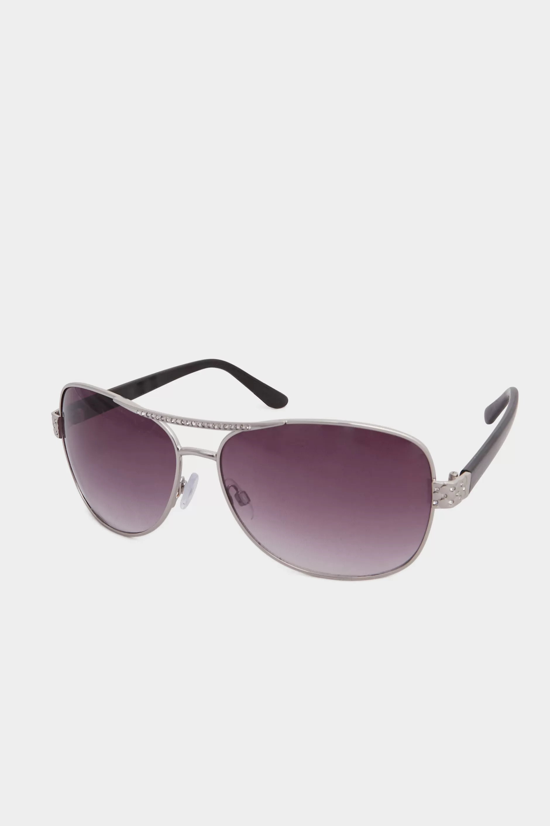 Women M&Co Sunglasses>Yours Yours Silver Tone Diamante Detail Aviator Sunglasses