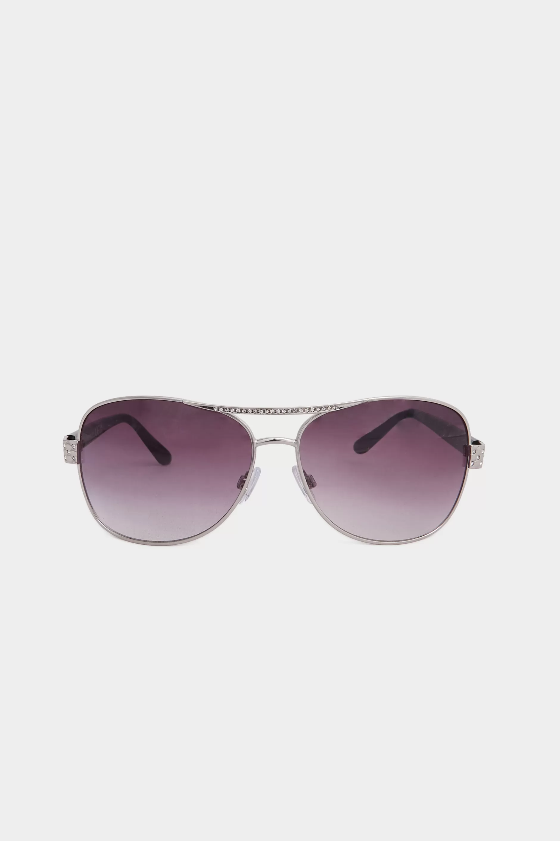 Women M&Co Sunglasses>Yours Yours Silver Tone Diamante Detail Aviator Sunglasses