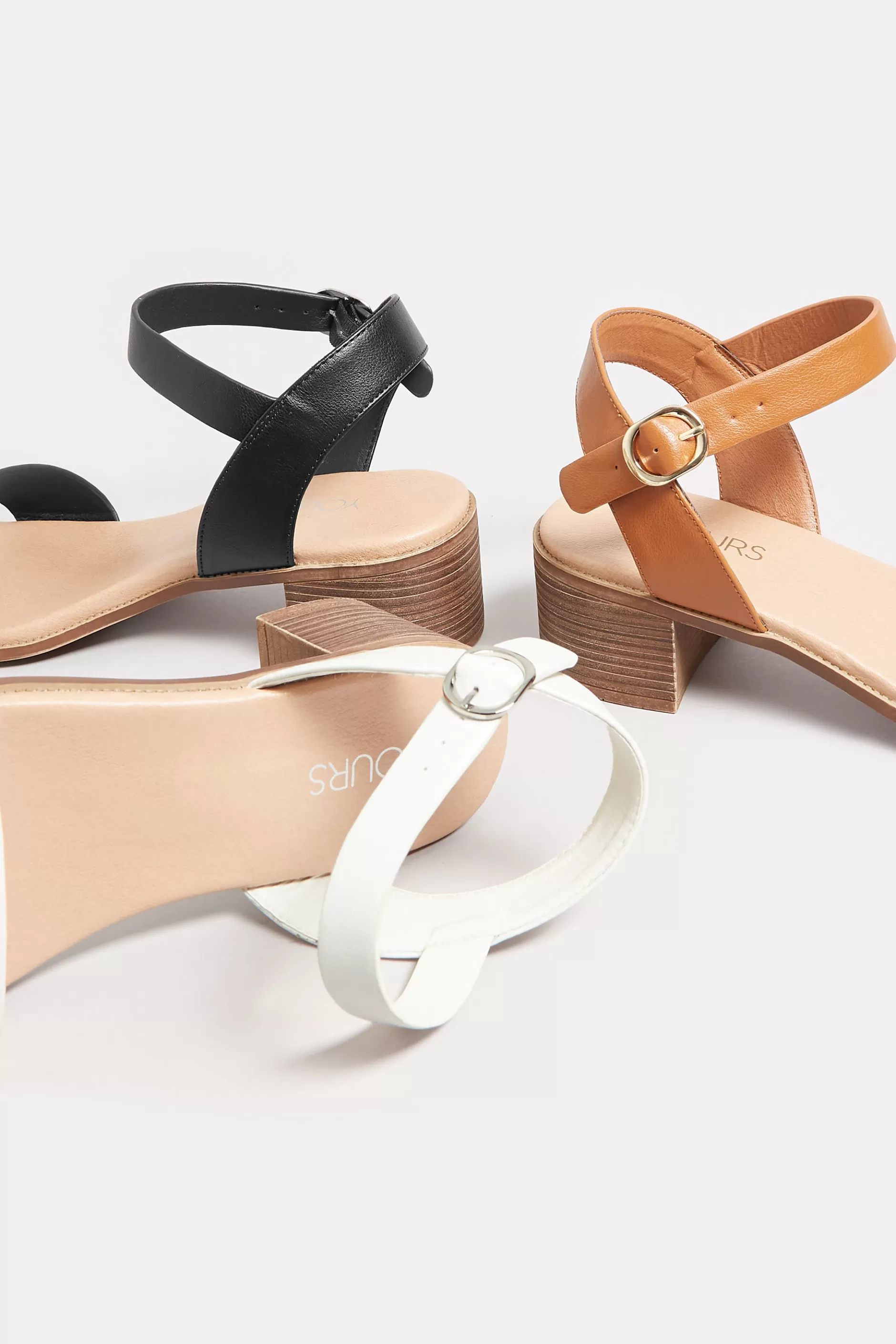 Women M&Co Sandals>Yours Yours Tan Brown Strappy Low Heel Sandals In Extra Wide Eee Fit