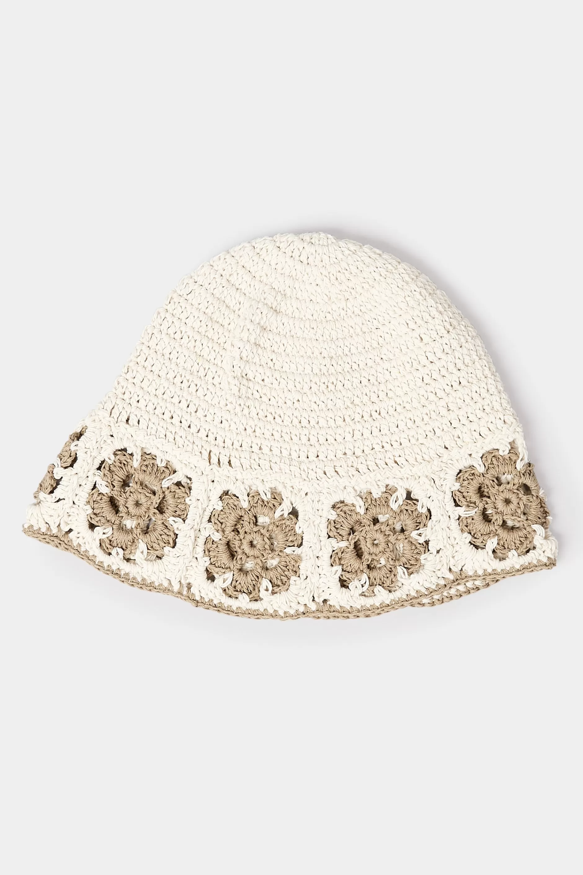 Women M&Co Hats>Yours Yours White Crochet Contrast Edge Bucket Hat