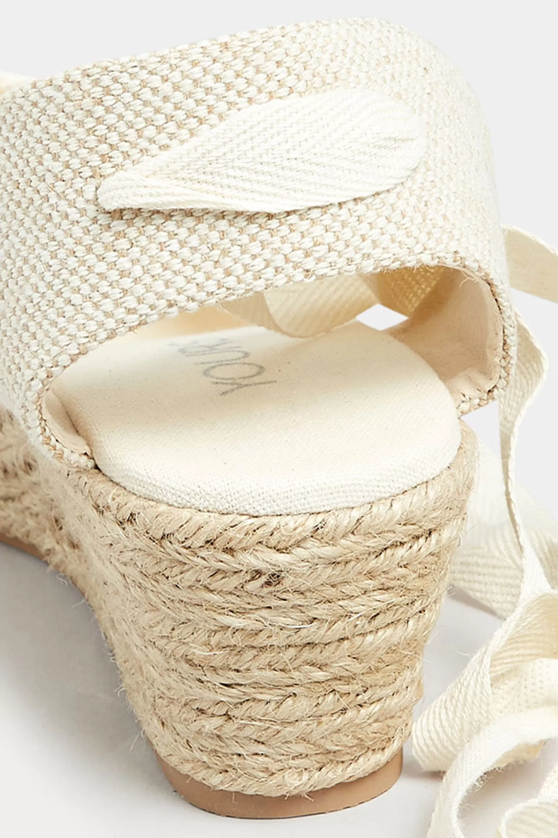 Women M&Co Sandals>Yours Yours White Crochet Lace Up Espadrille Wedges In Wide E Fit & Extra Wide Eee Fit