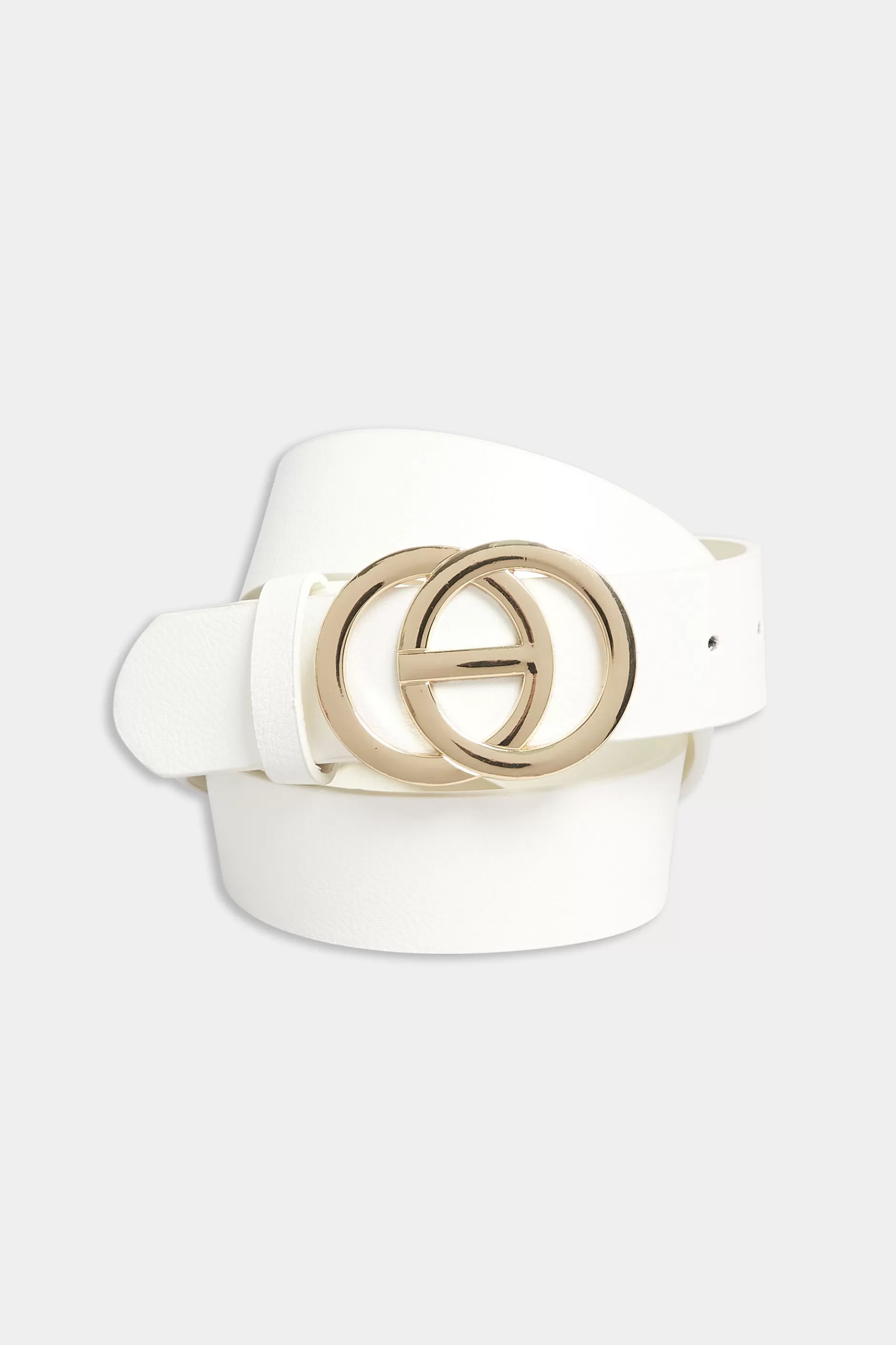 Women M&Co Belts>Yours Yours White Double Ring Faux Leather Belt