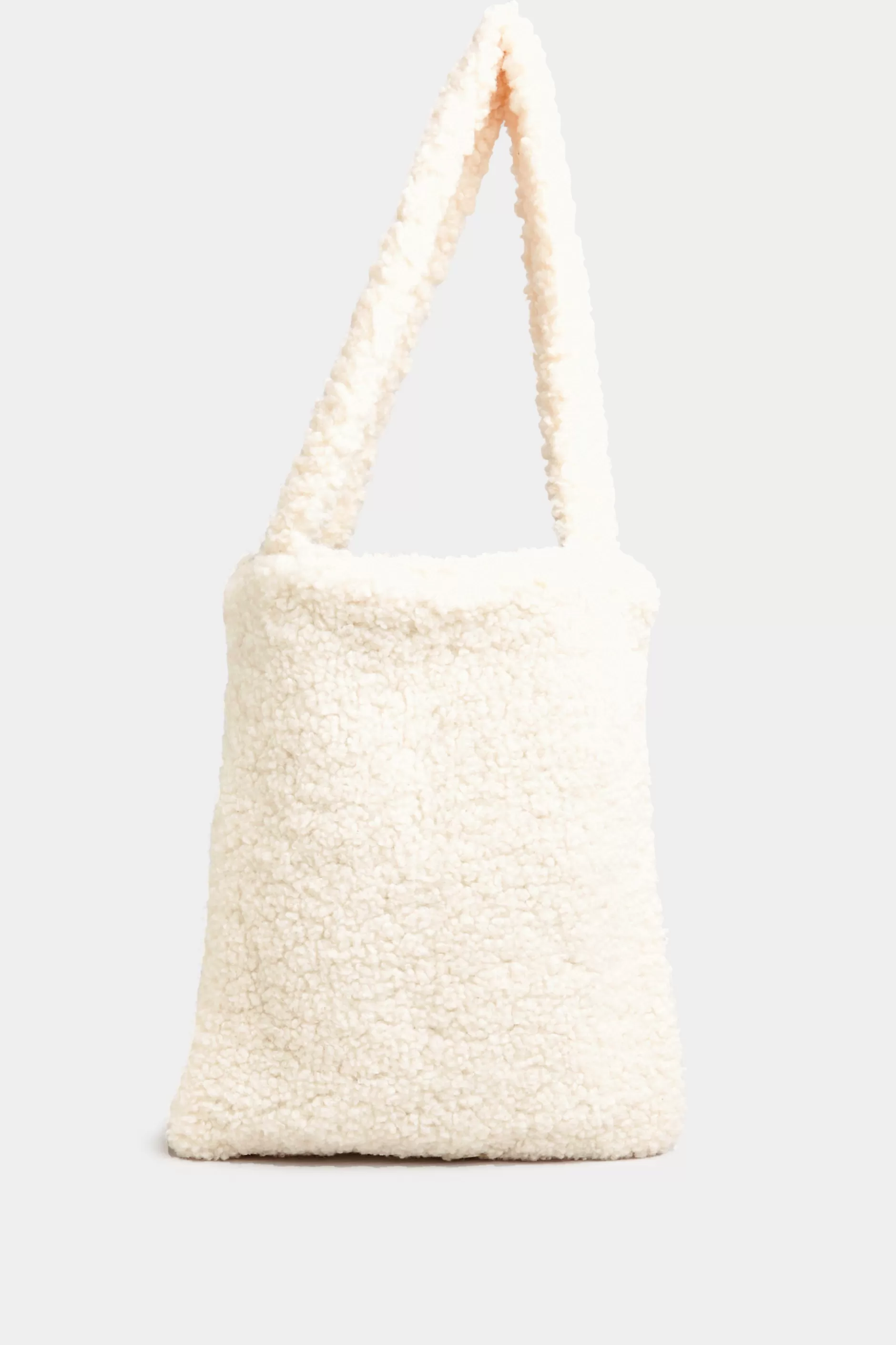 Women M&Co Bags>Yours Yours White Shearling Teddy Tote Bag