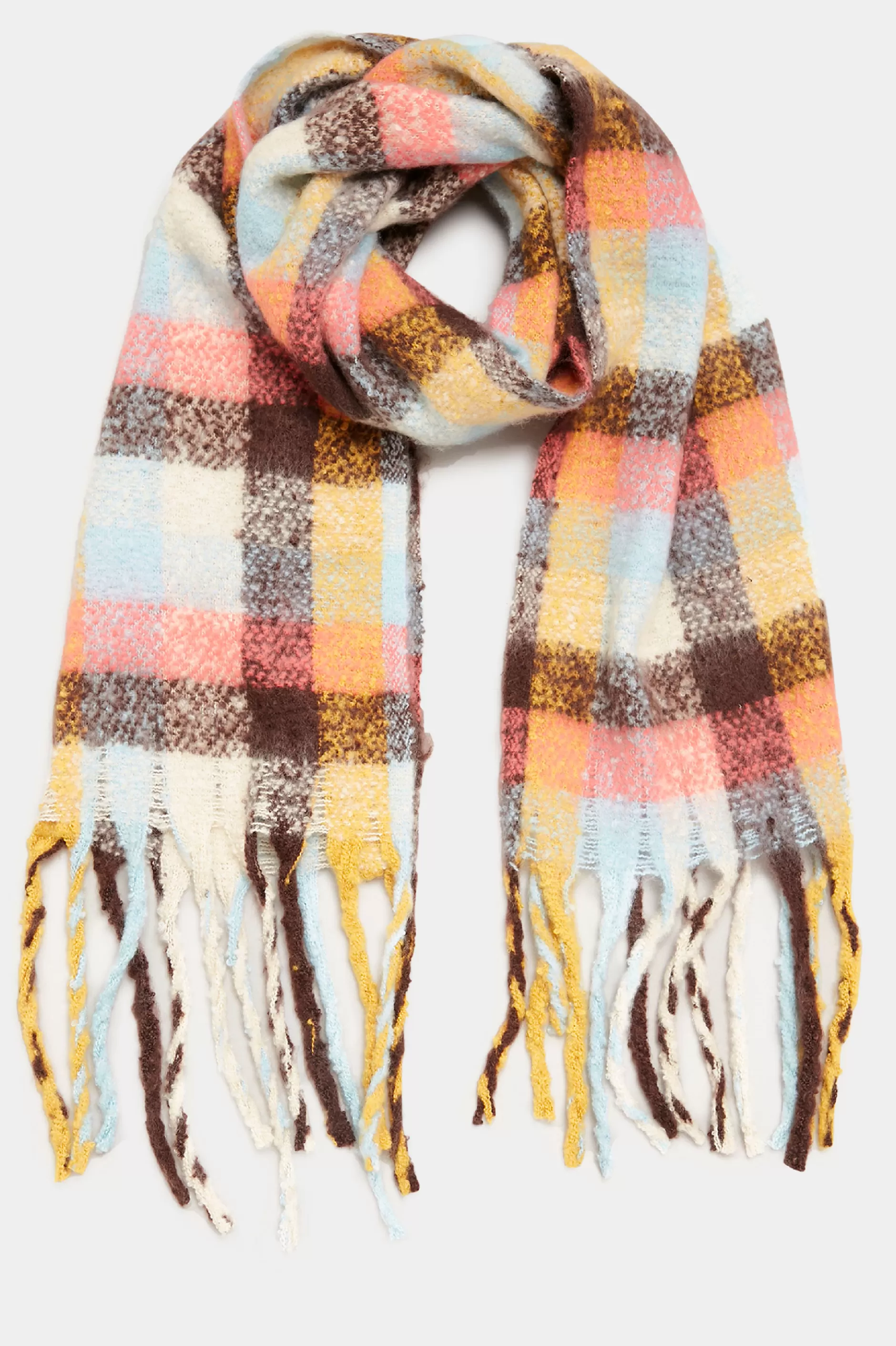 Women M&Co Scarves>Yours Yours Yellow Check Super Soft Scarf